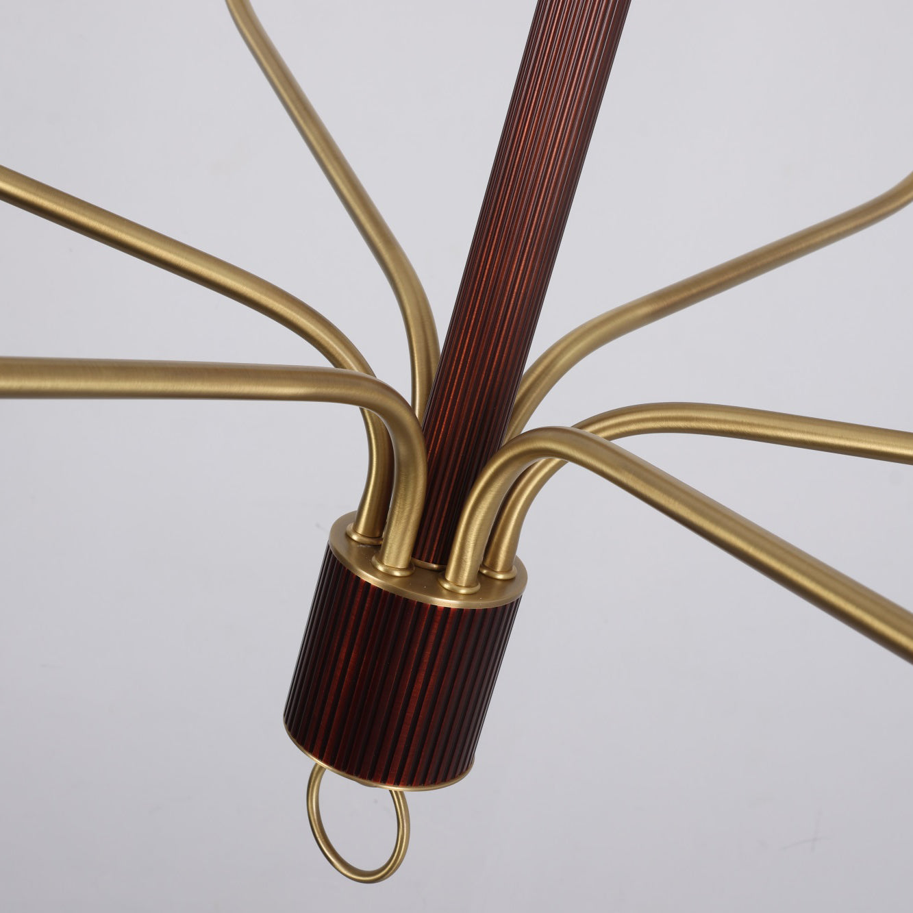 Pleated Empire Shade Brass Chandelier