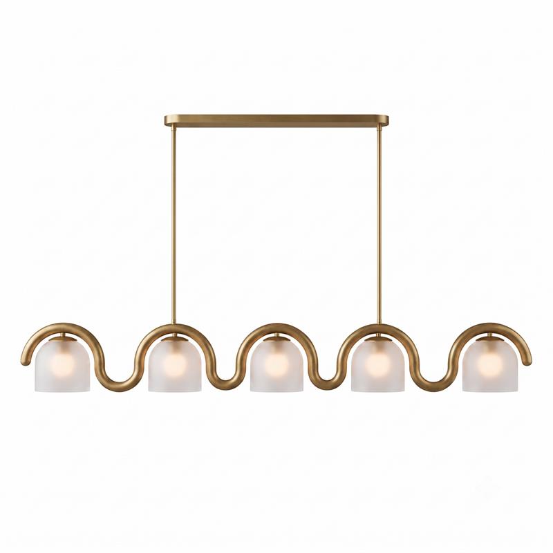 Wavy Terracotta Linear Glass Chandelier