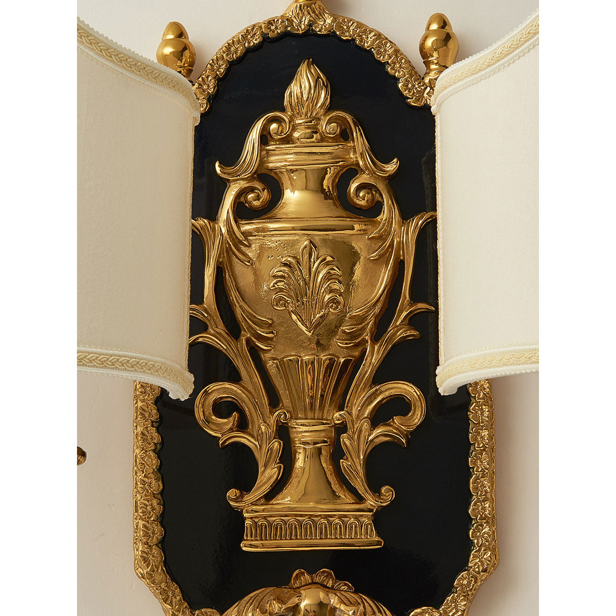 Brass Urn & Scalloped Shade Sconce