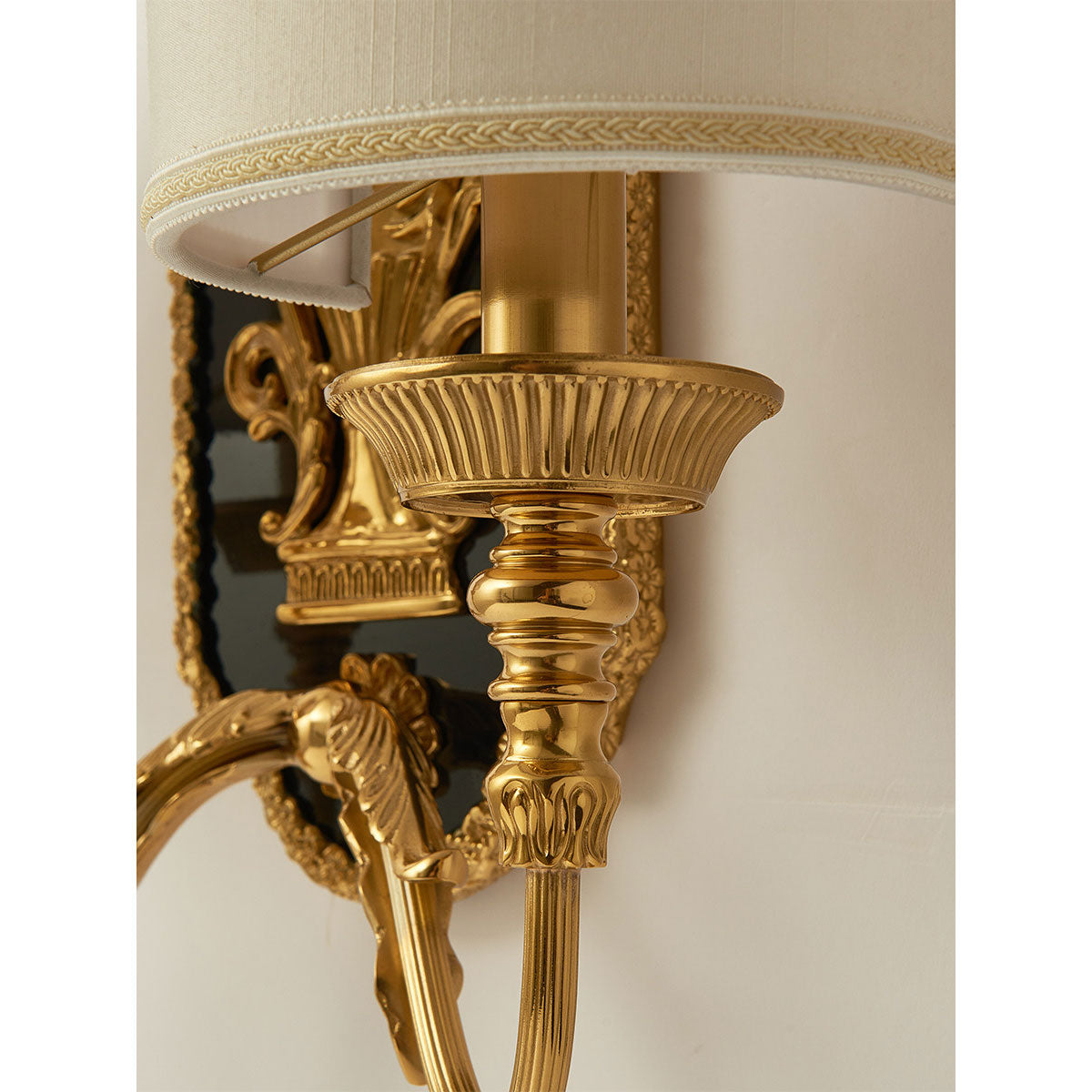 Brass Urn & Scalloped Shade Sconce