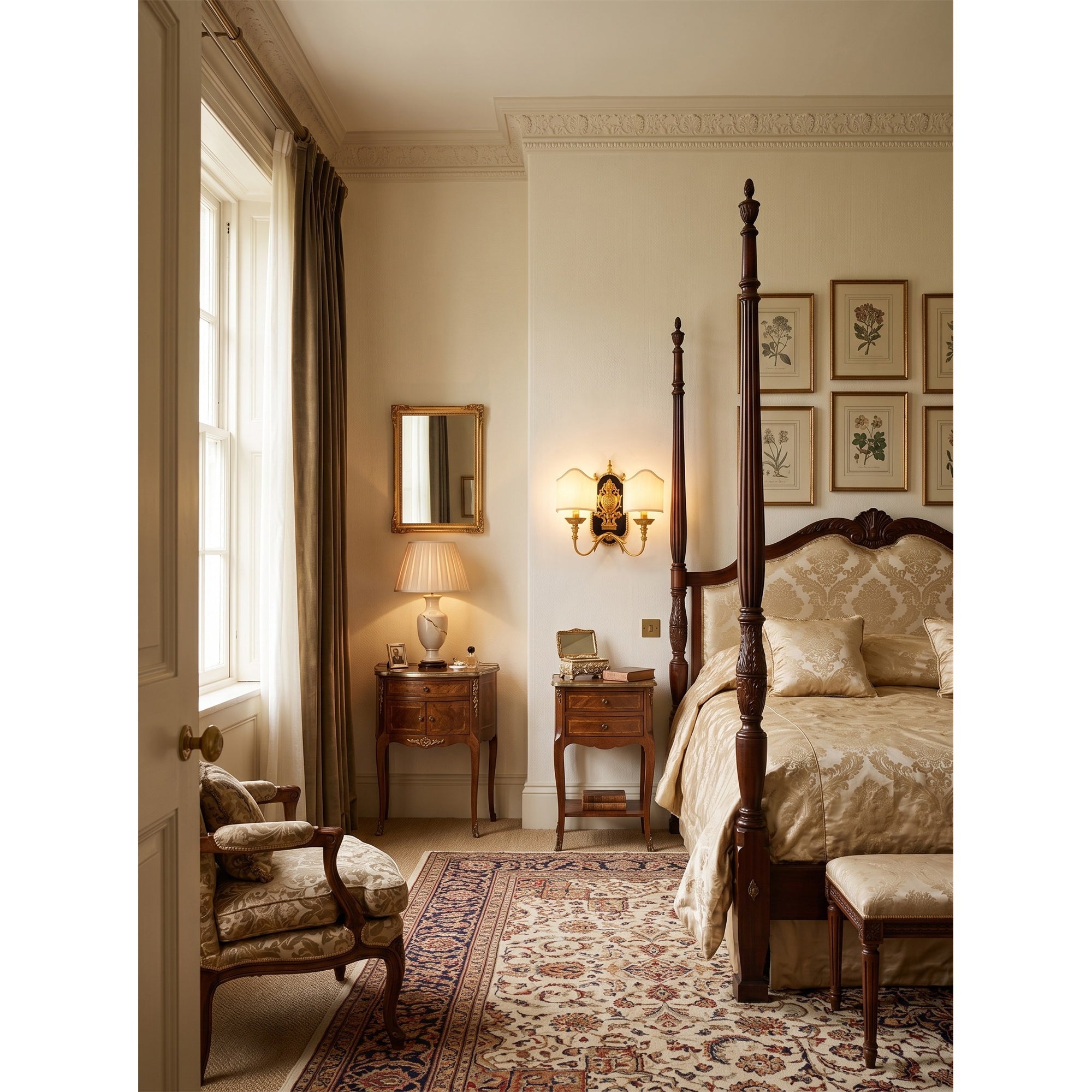 Brass Urn & Scalloped Shade Sconce