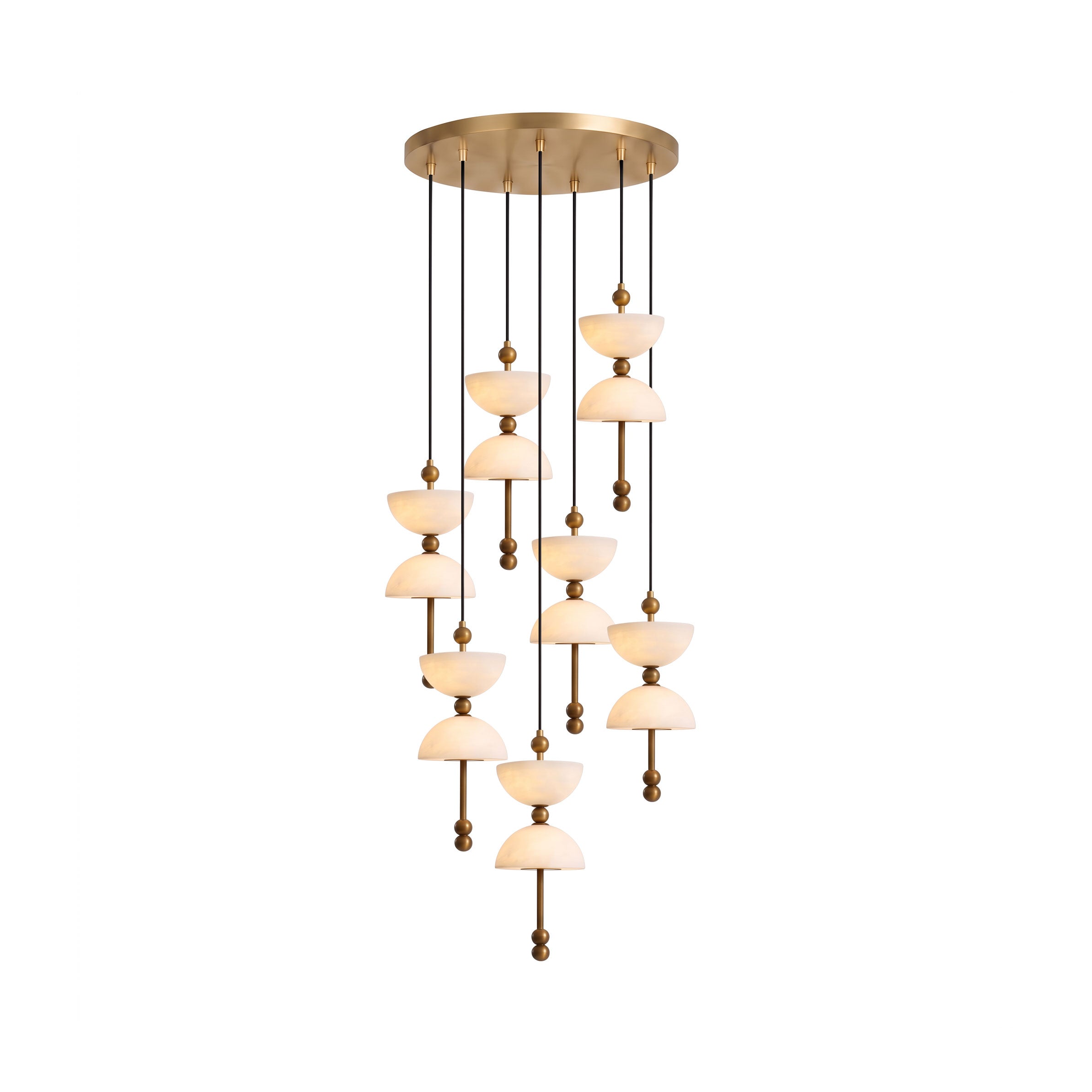 Cascading Alabaster Dome Chandelier