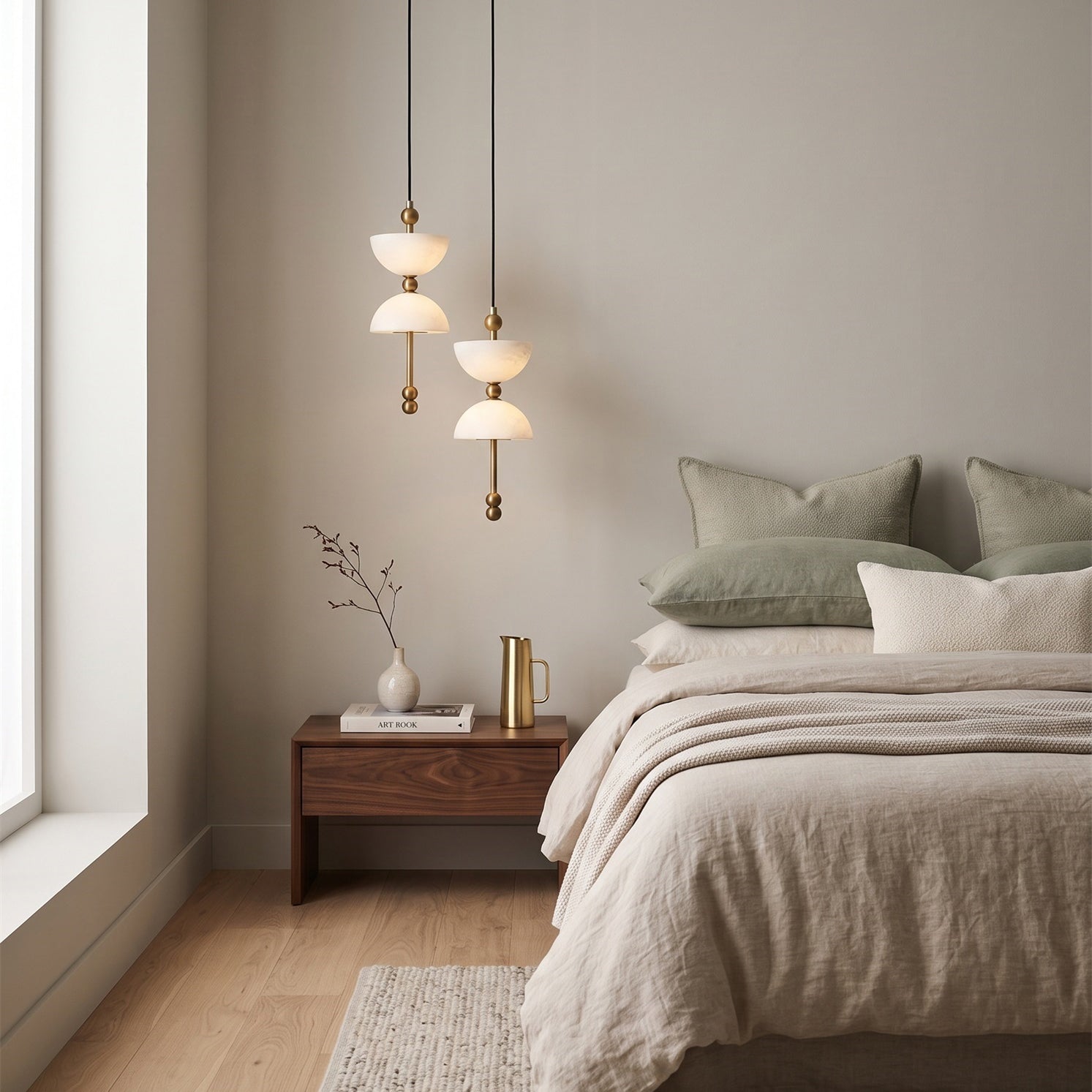 Cascading Alabaster Dome Chandelier