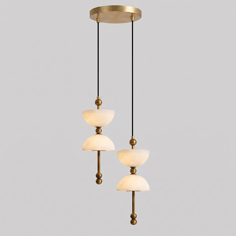 Cascading Alabaster Dome Chandelier