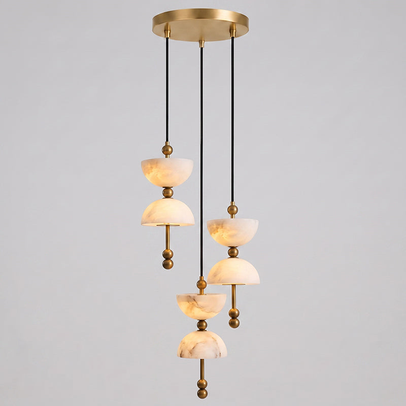 Cascading Alabaster Dome Chandelier