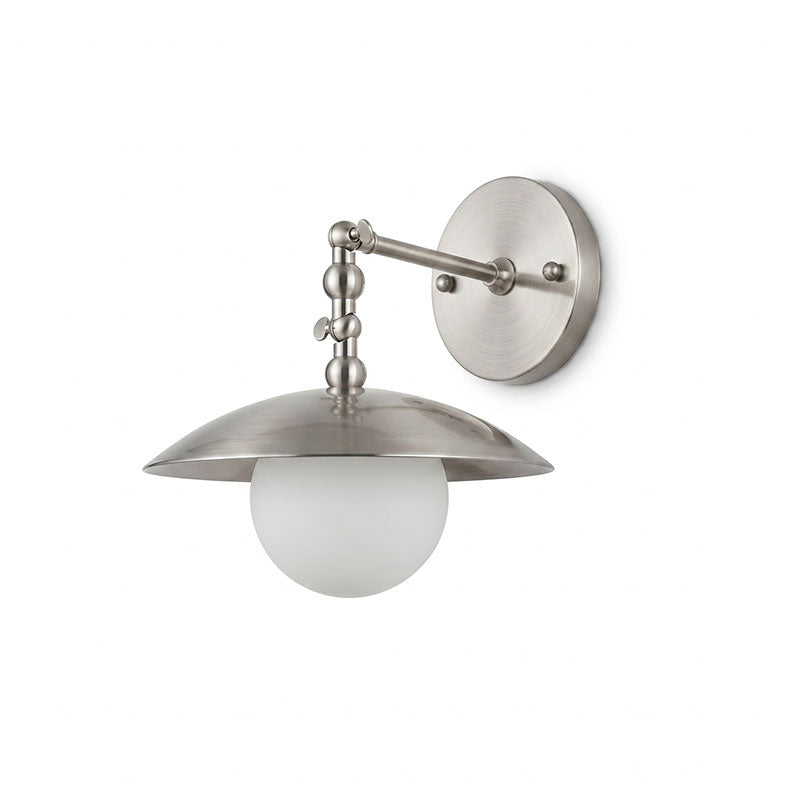 Alabaster Orb & Brass Dome Wall Sconce