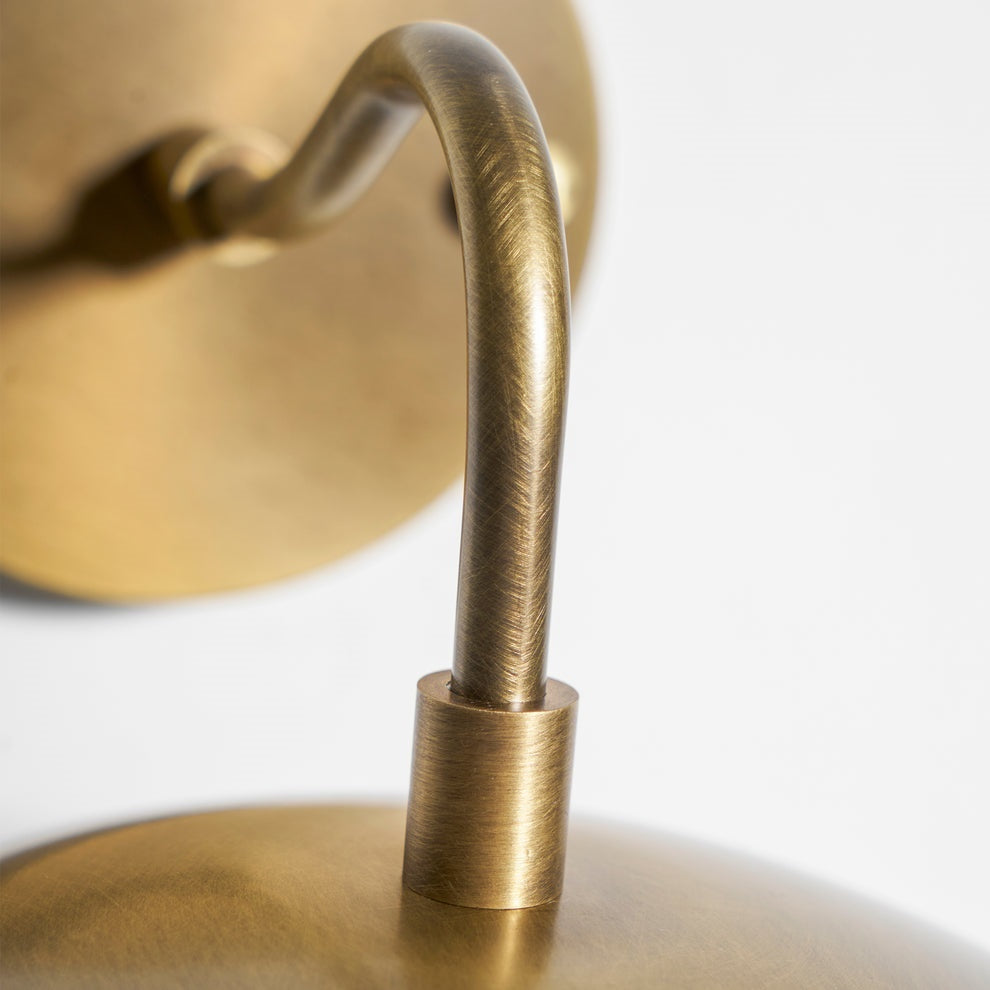 Twin Dome Plug-in Brass Wall Sconce