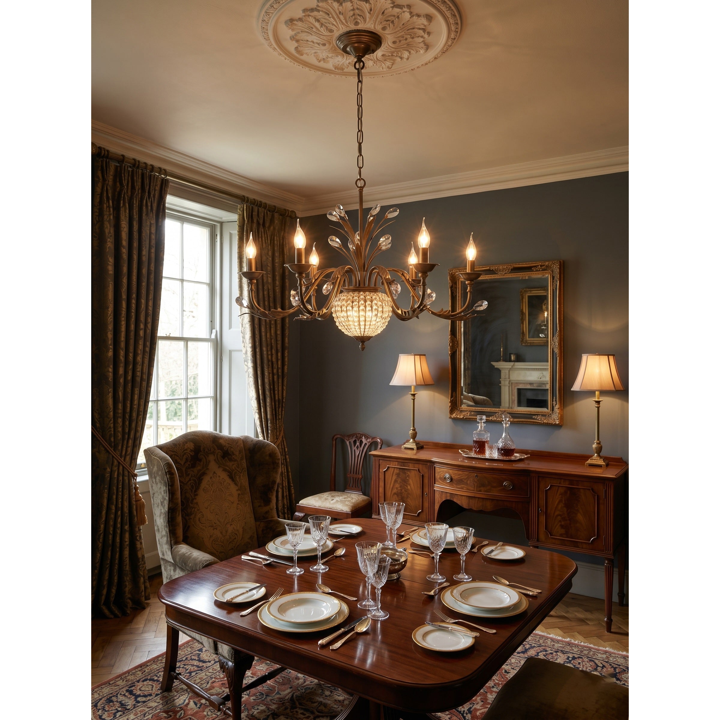 Coffee Gold Teardrop Crystal Chandelier