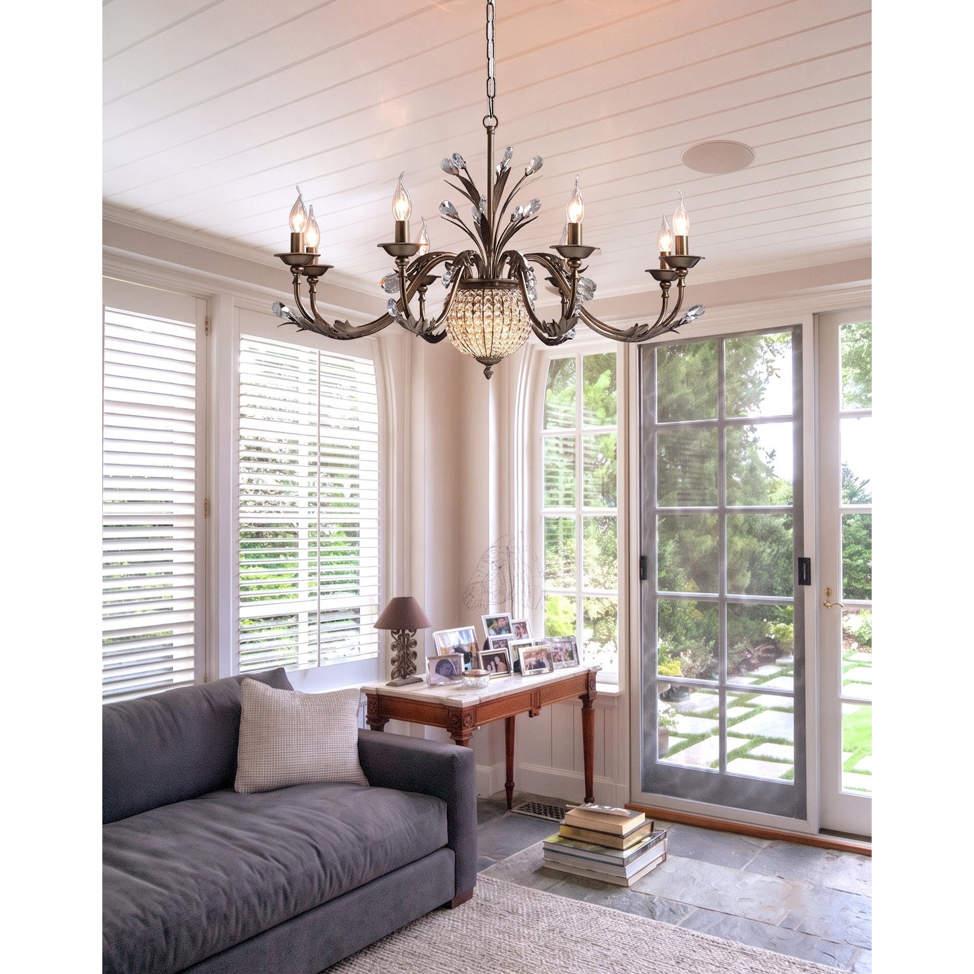 Coffee Gold Teardrop Crystal Chandelier