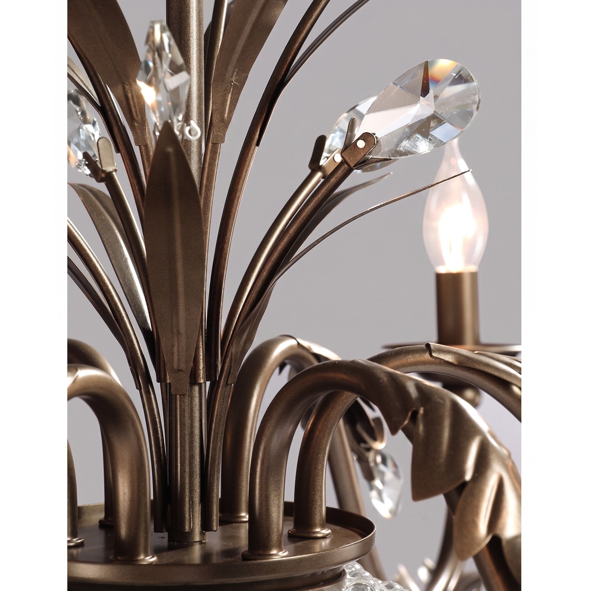 Coffee Gold Teardrop Crystal Chandelier