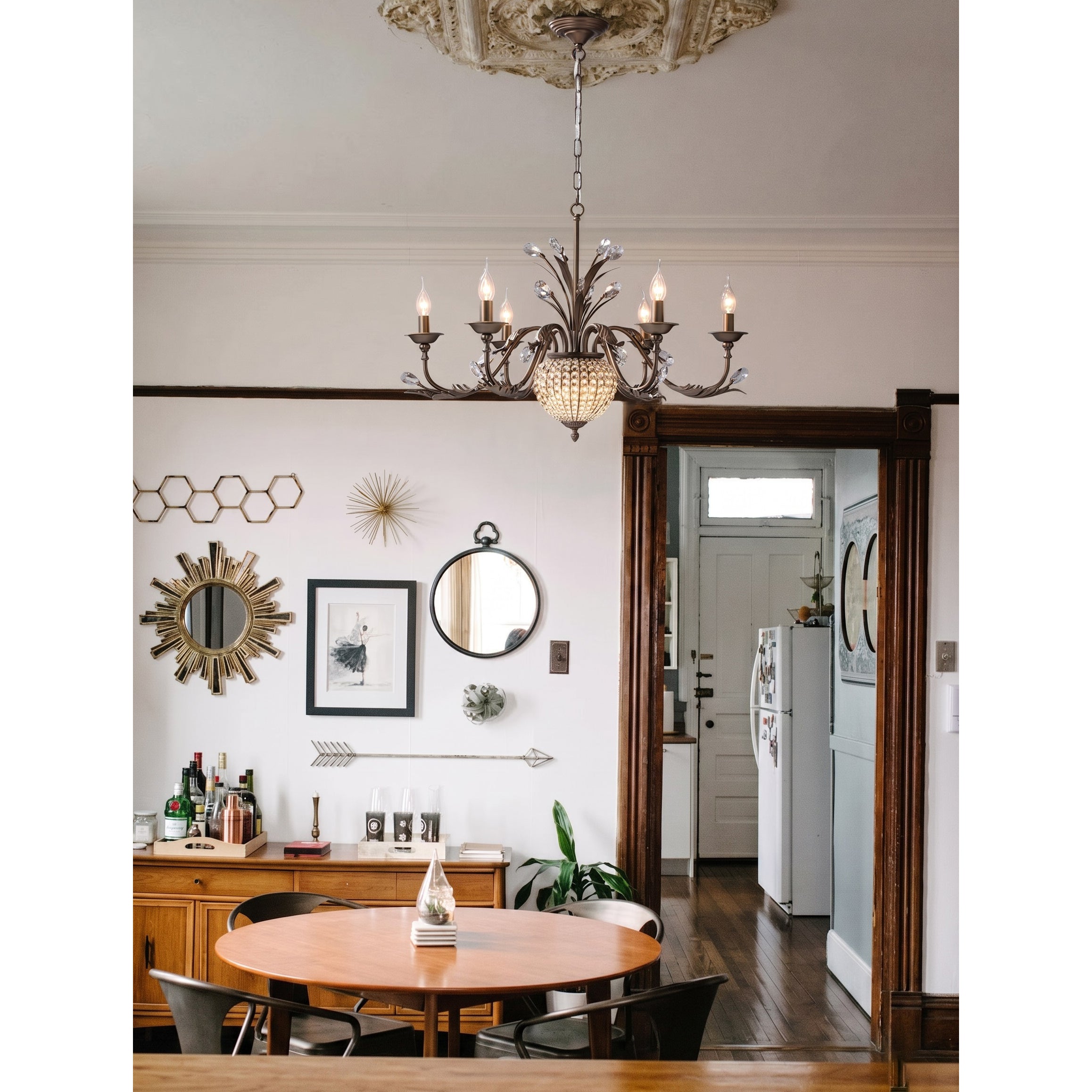 Coffee Gold Teardrop Crystal Chandelier