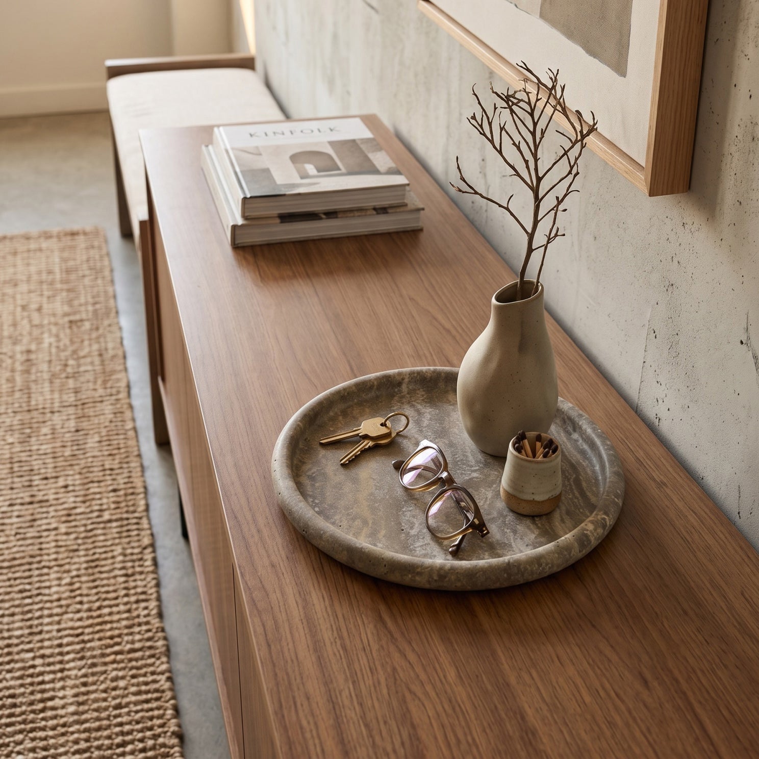 Round Stone Catchall Tray