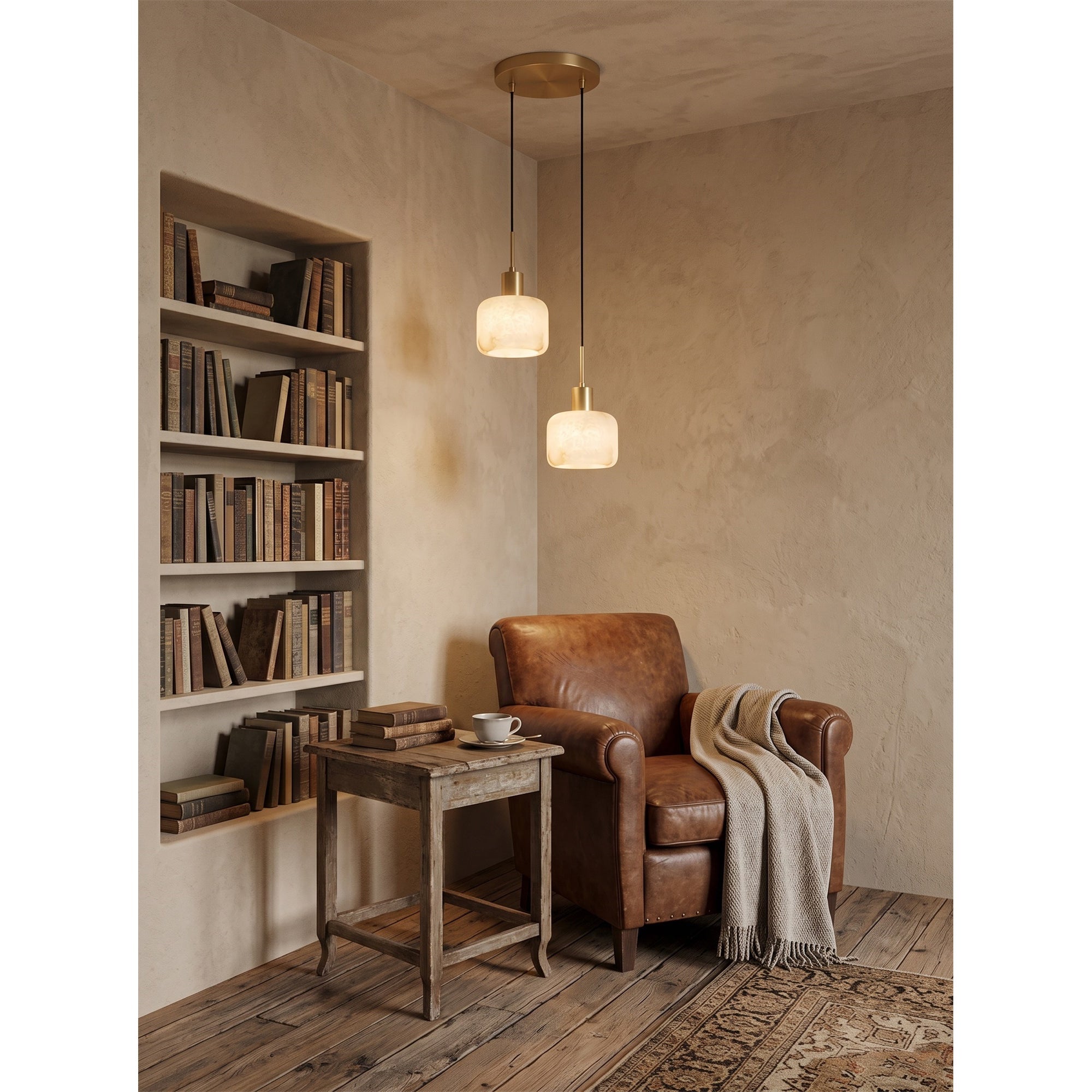 Cascading Alabaster Cube Chandelier