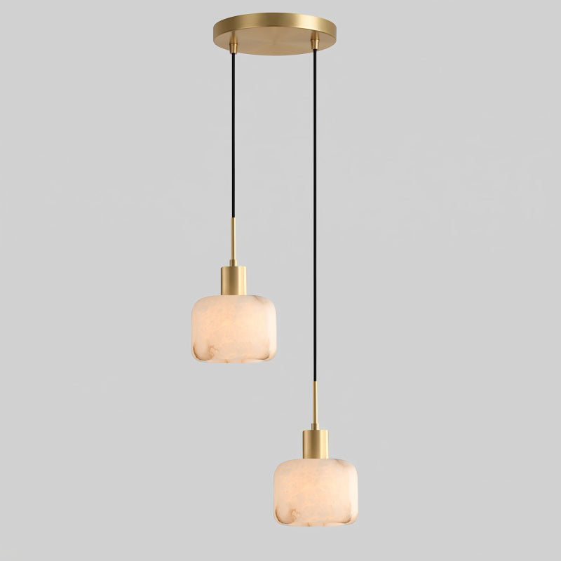 Cascading Alabaster Cube Chandelier