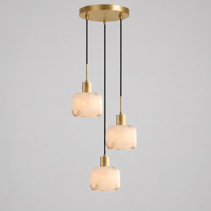 Cascading Alabaster Cube Chandelier