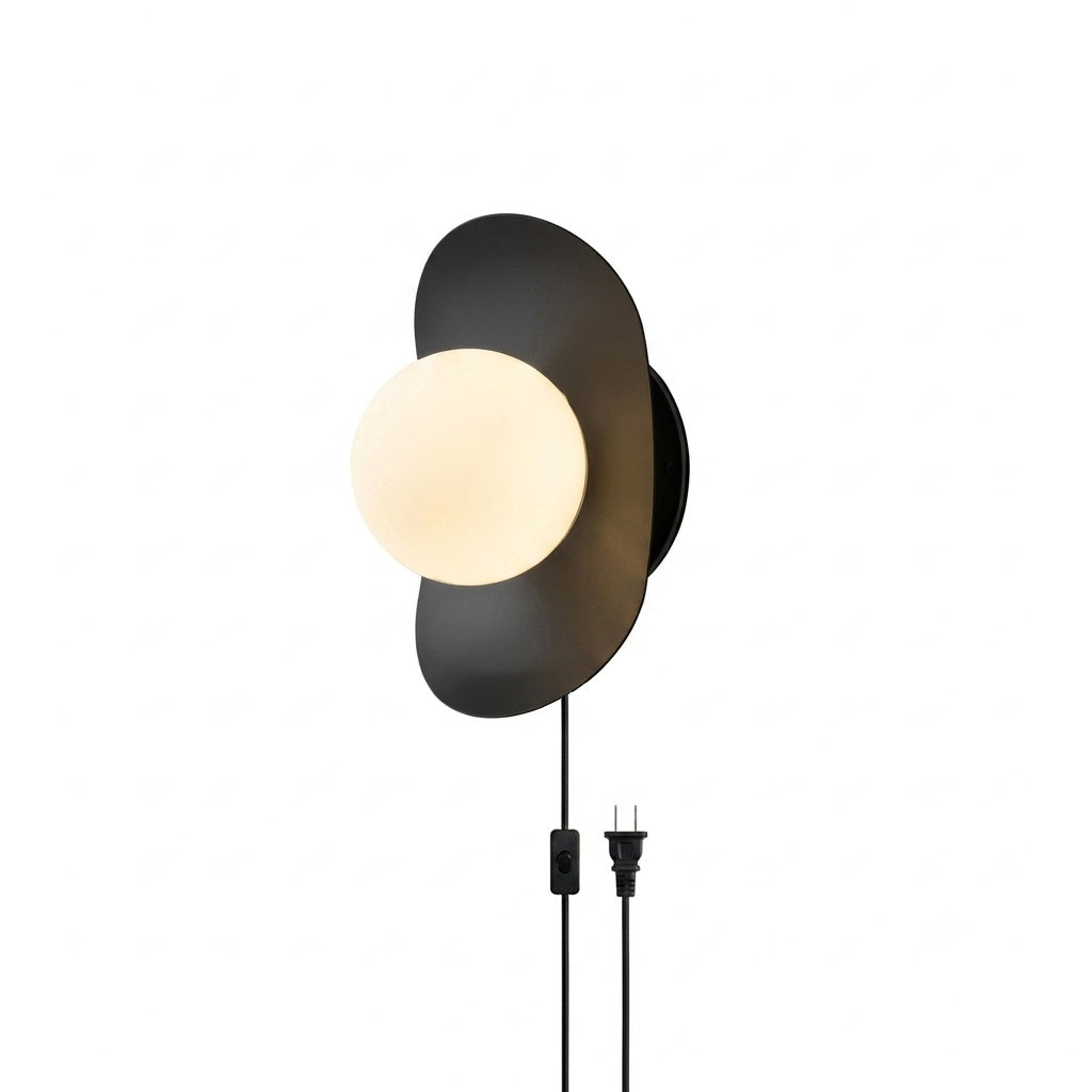 Organic Brass Plug-in Globe Wall Lamp