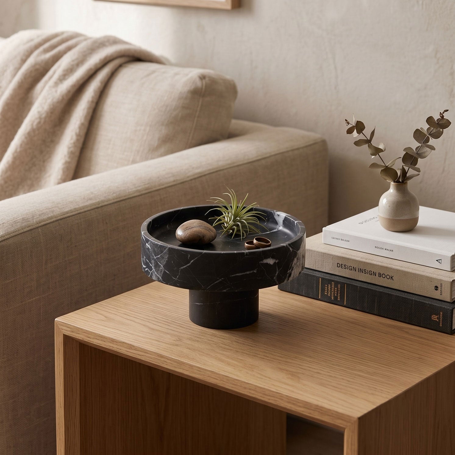 Footed Marble Pedestal Bowl