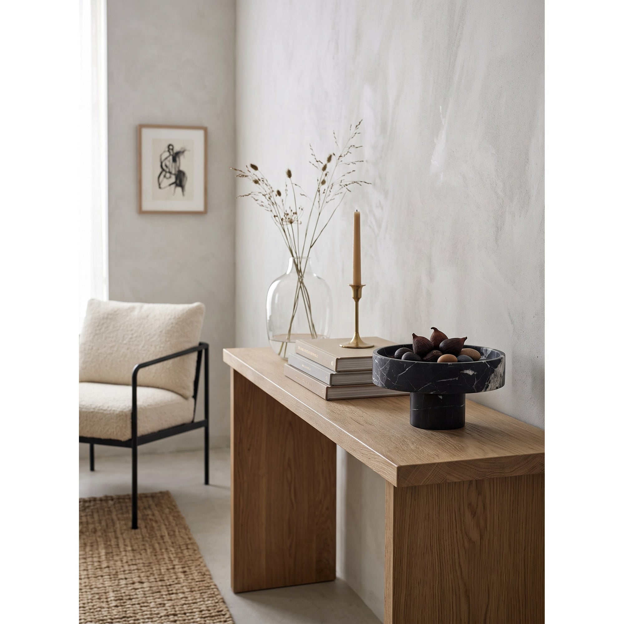 Footed Marble Pedestal Bowl