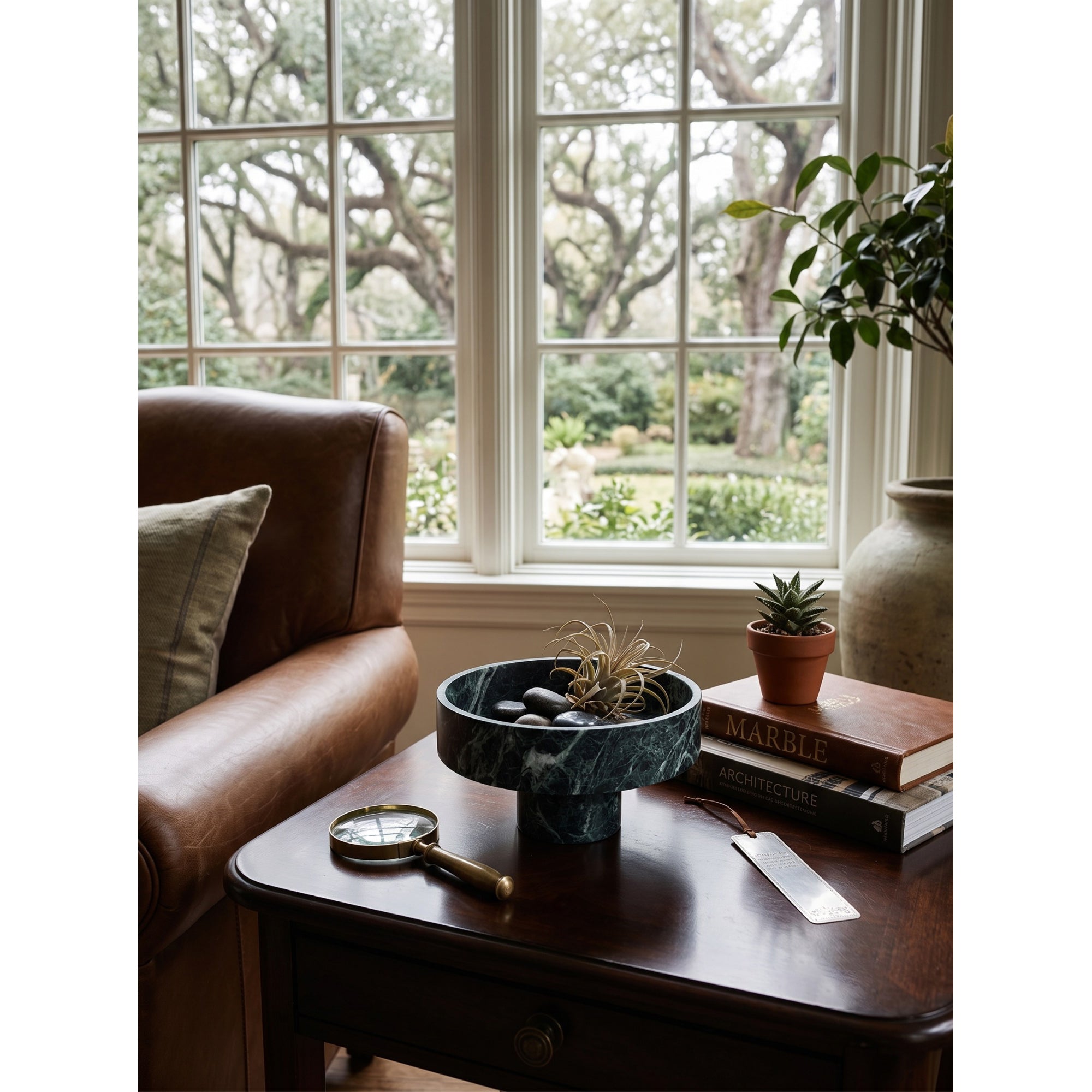 Footed Marble Pedestal Bowl