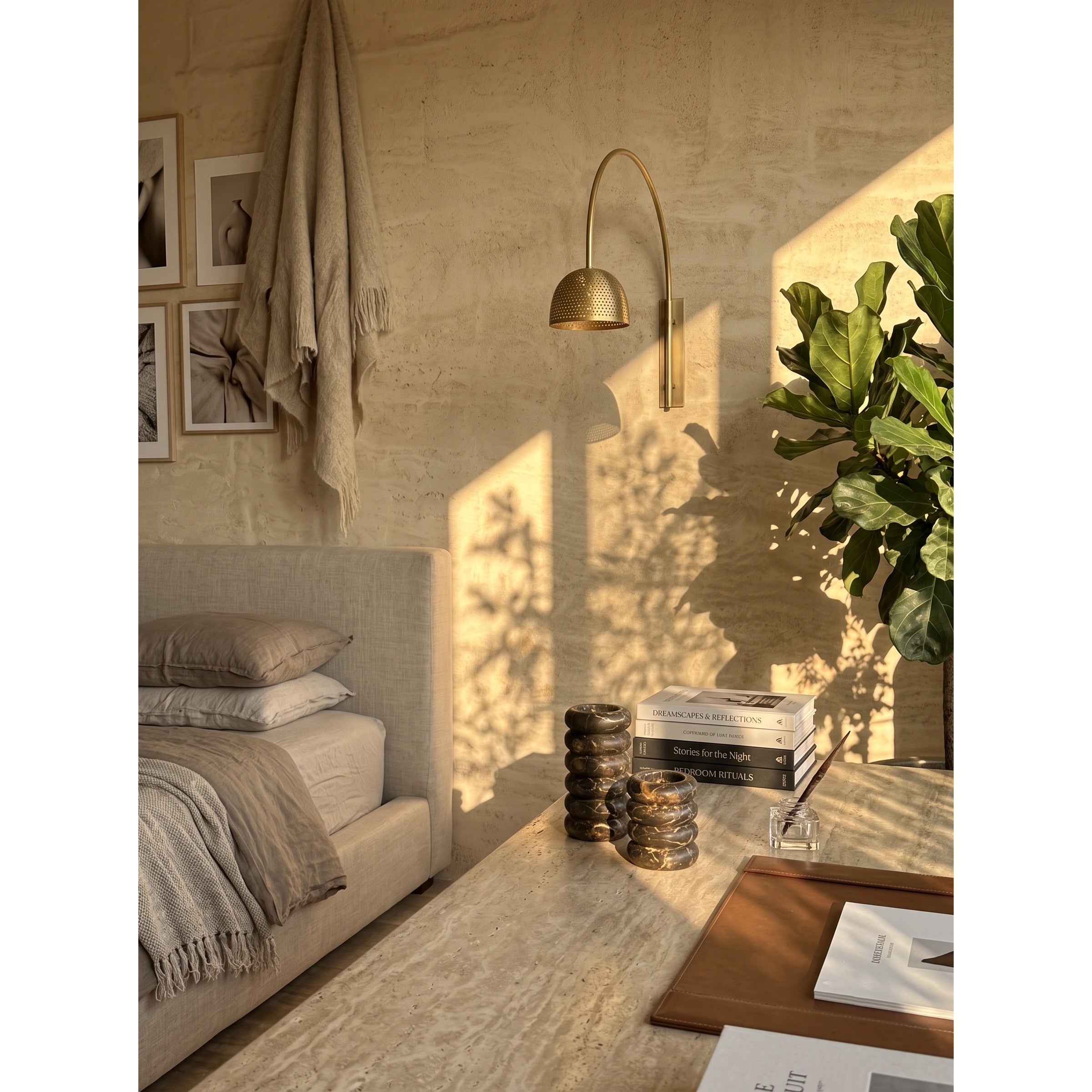 Ribbed Stone Bud Vase