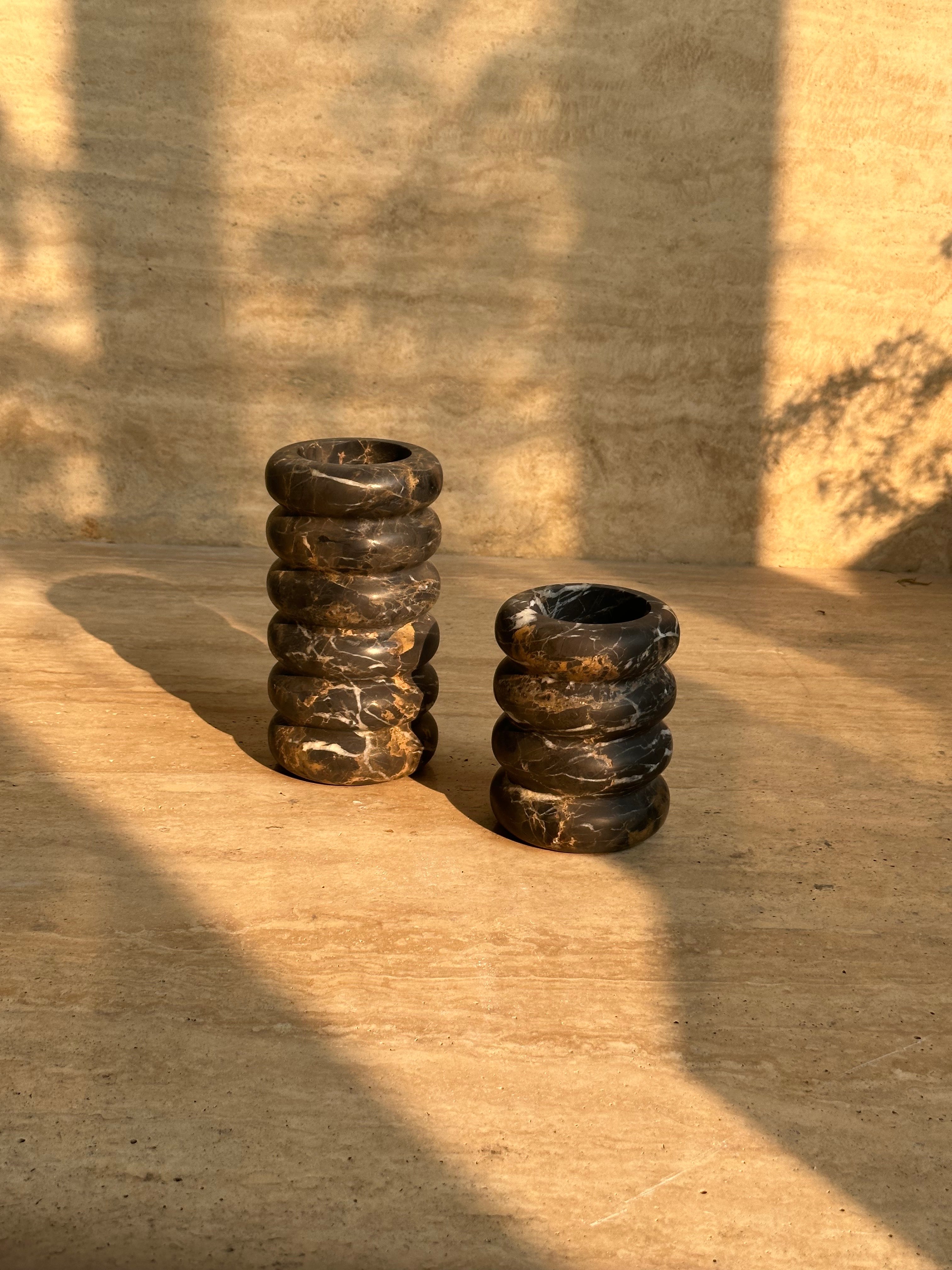 Ribbed Stone Bud Vase