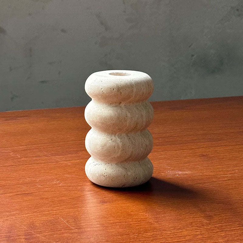 Ribbed Stone Bud Vase