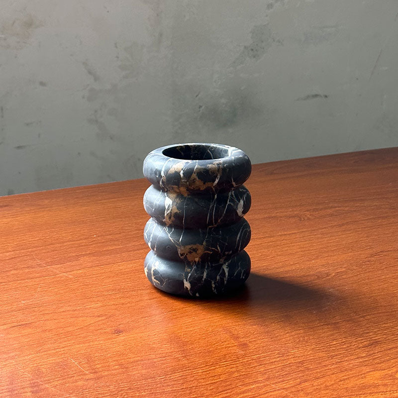 Ribbed Stone Bud Vase
