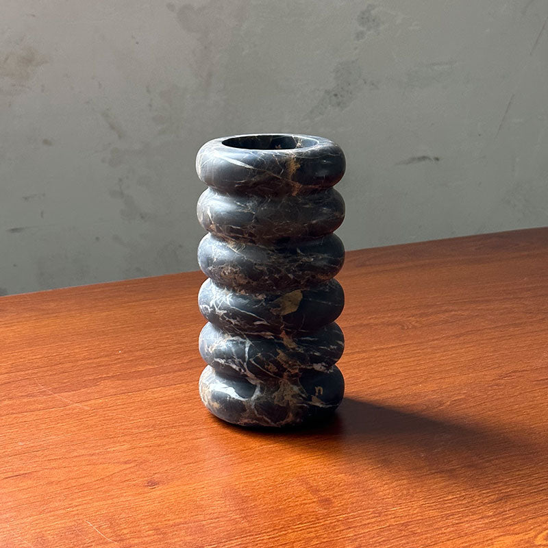 Ribbed Stone Bud Vase