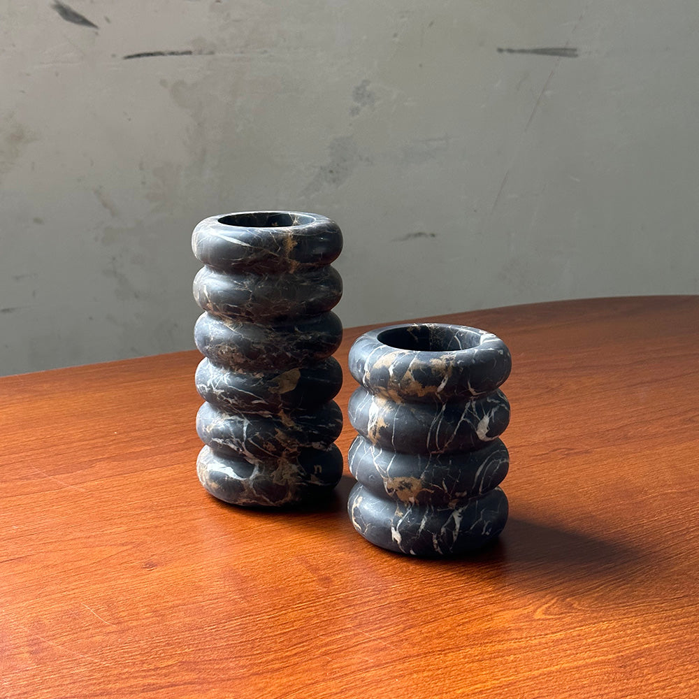 Ribbed Stone Bud Vase
