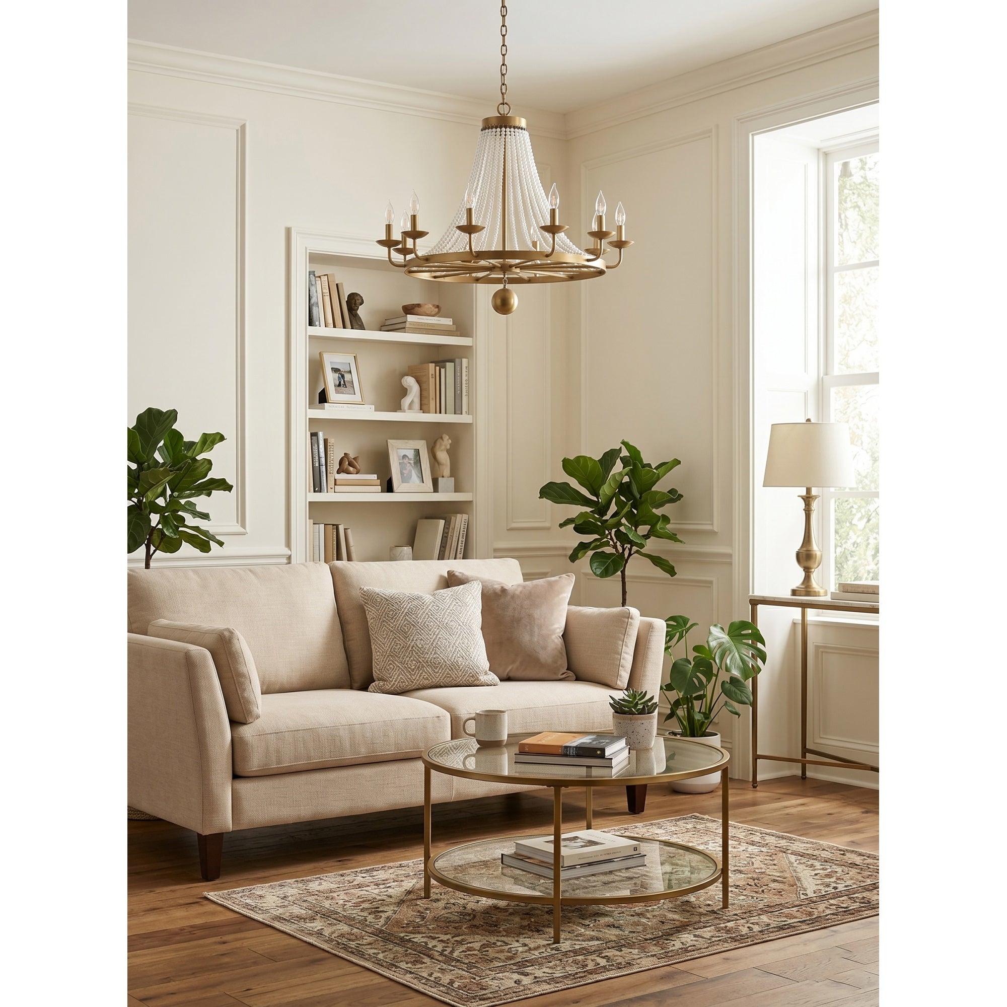 12-Light Draped Pearl Bead Chandelier