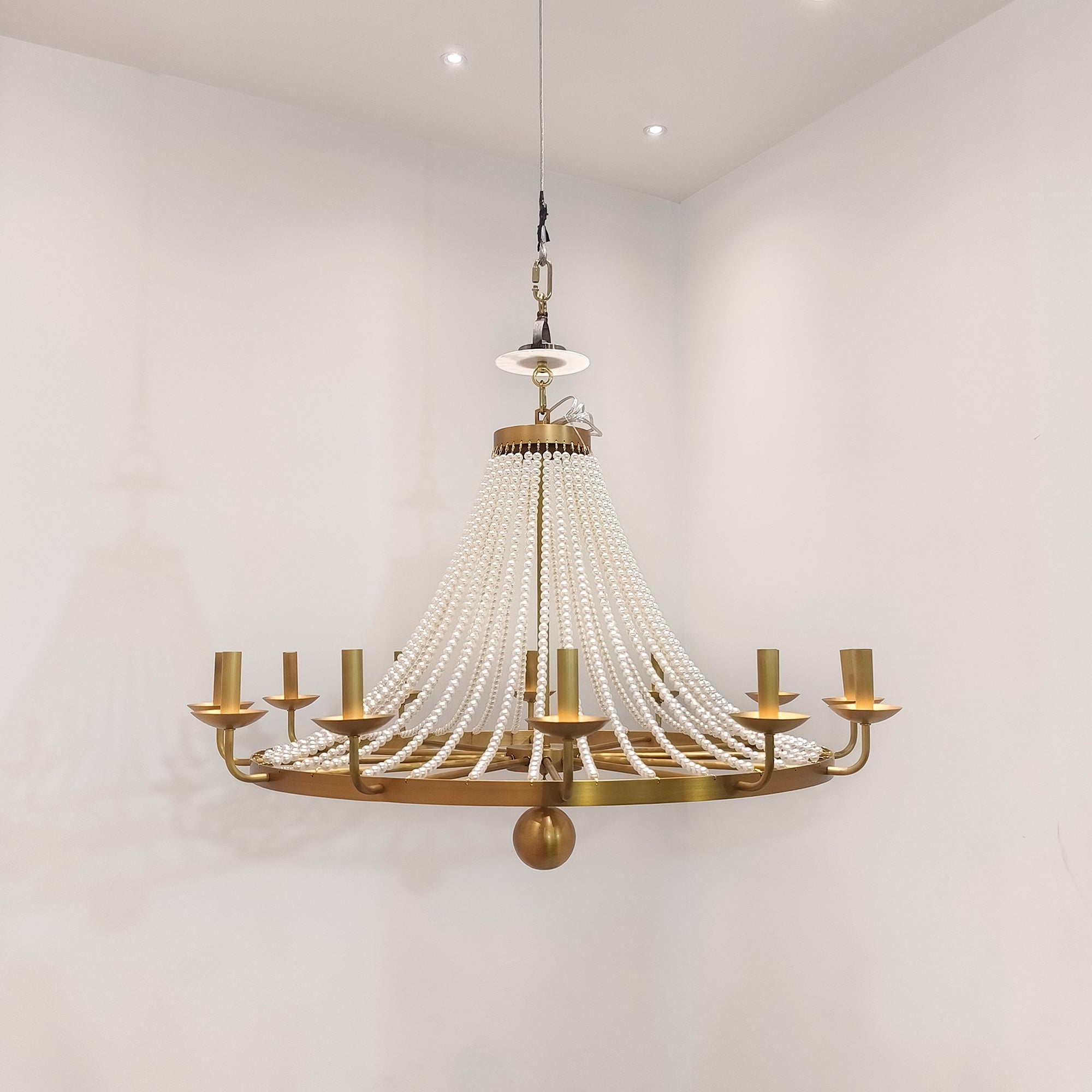 12-Light Draped Pearl Bead Chandelier
