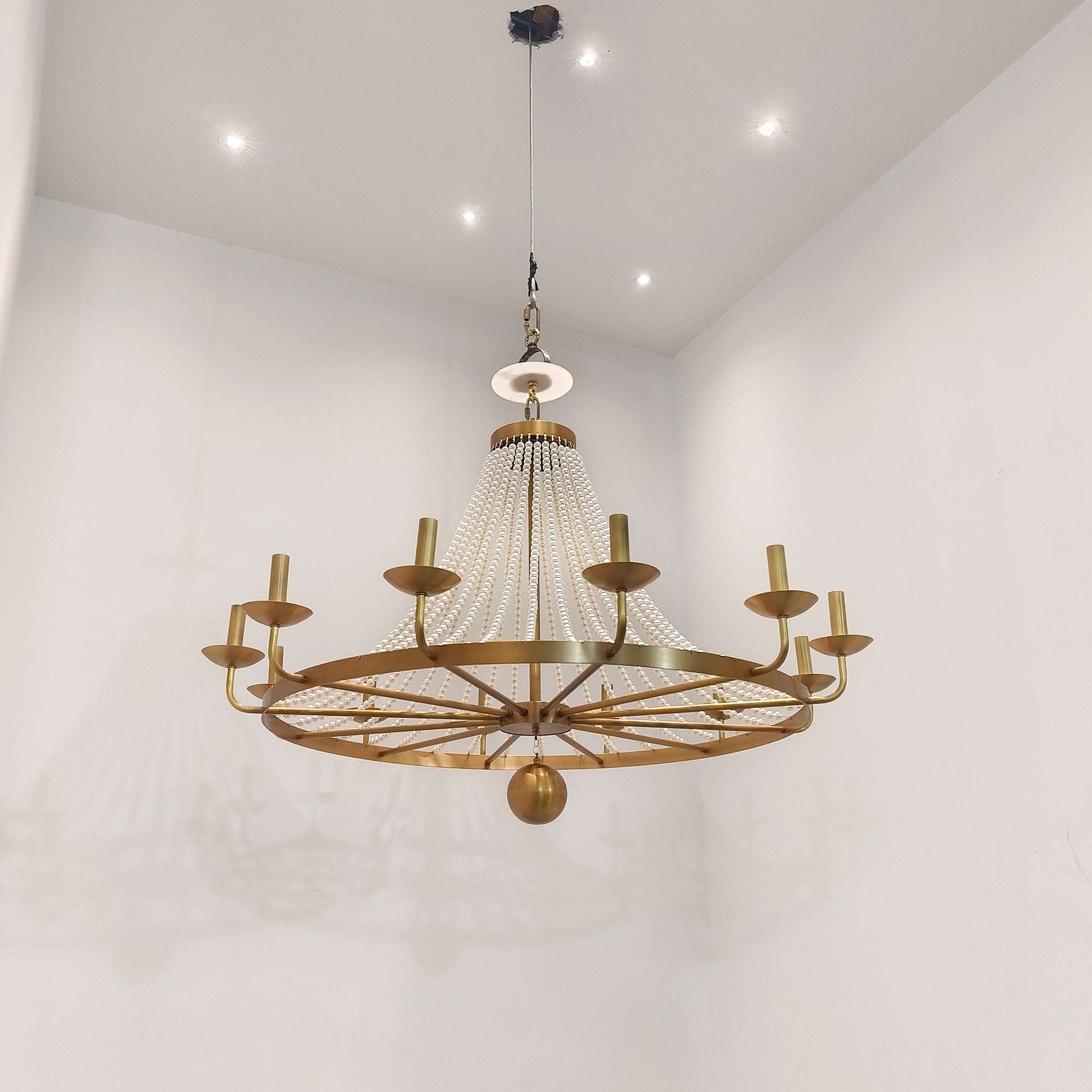 12-Light Draped Pearl Bead Chandelier