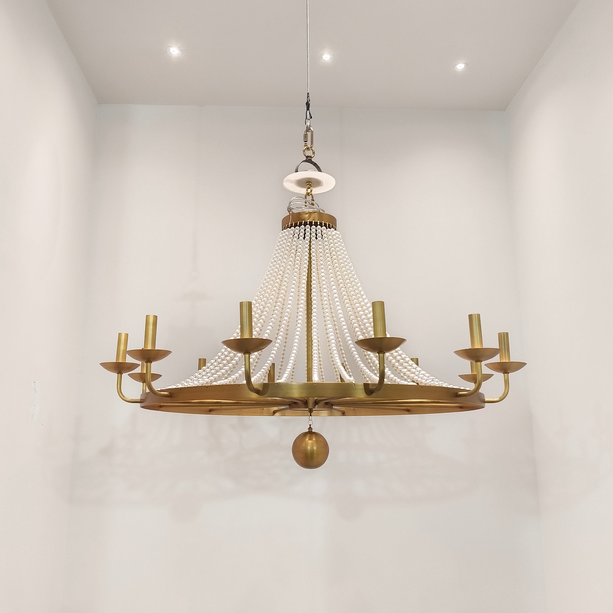 12-Light Draped Pearl Bead Chandelier