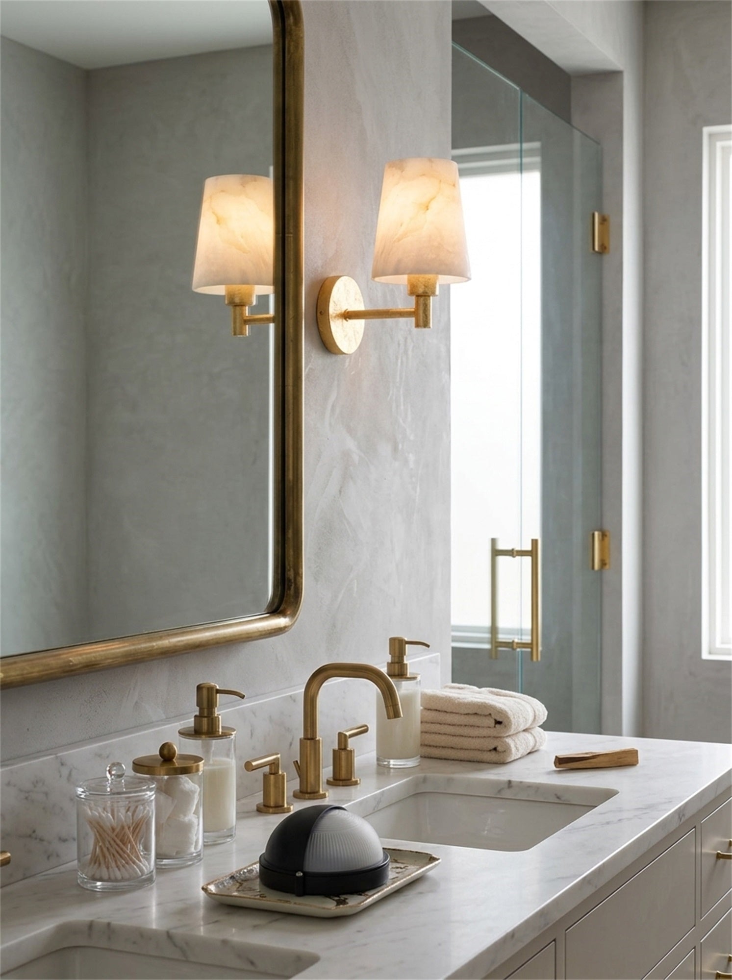Petite Lantern Alabaster Wall Sconce