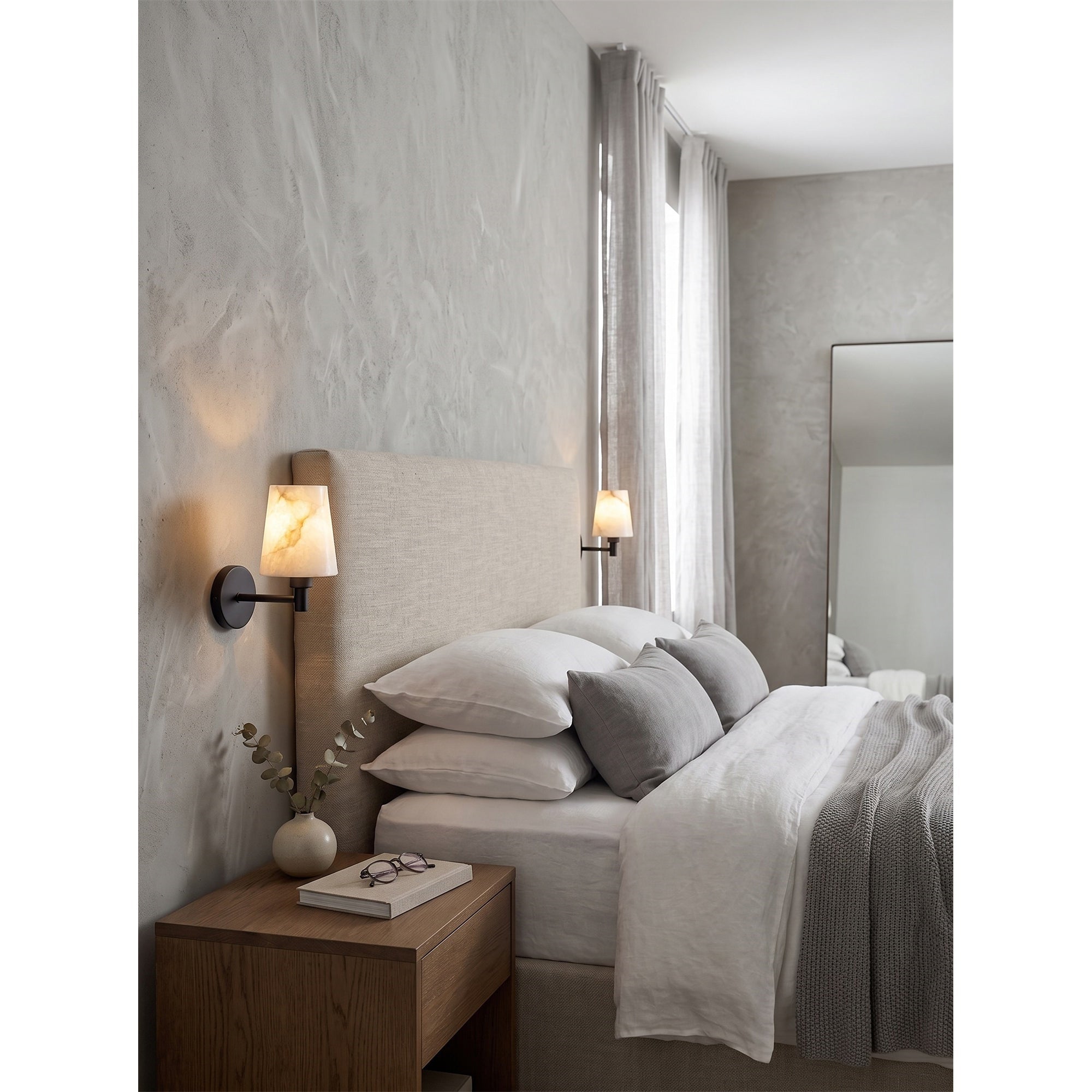 Petite Lantern Alabaster Wall Sconce