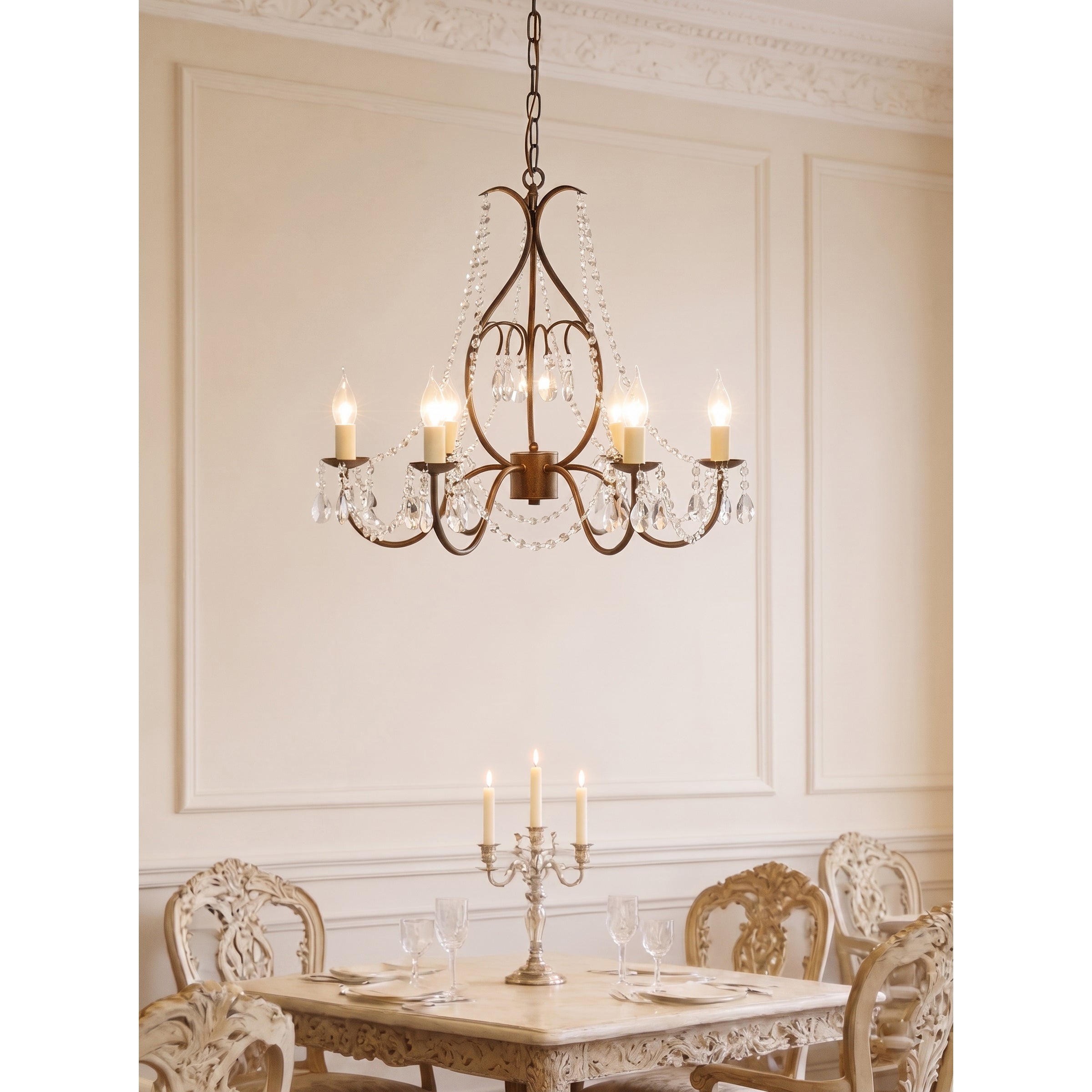 Beaded Crystal Candle-Style Chandelier