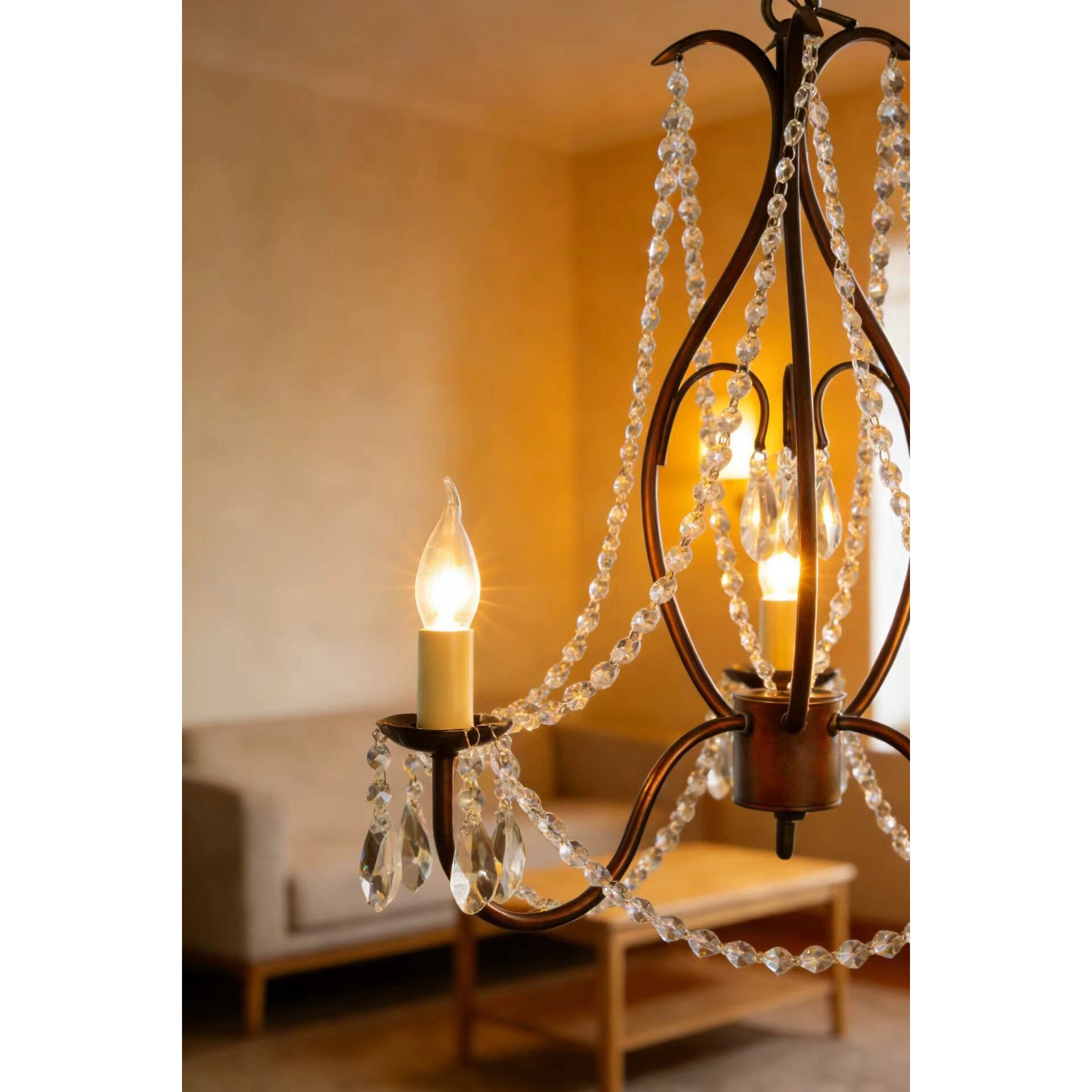 Beaded Crystal Candle-Style Chandelier