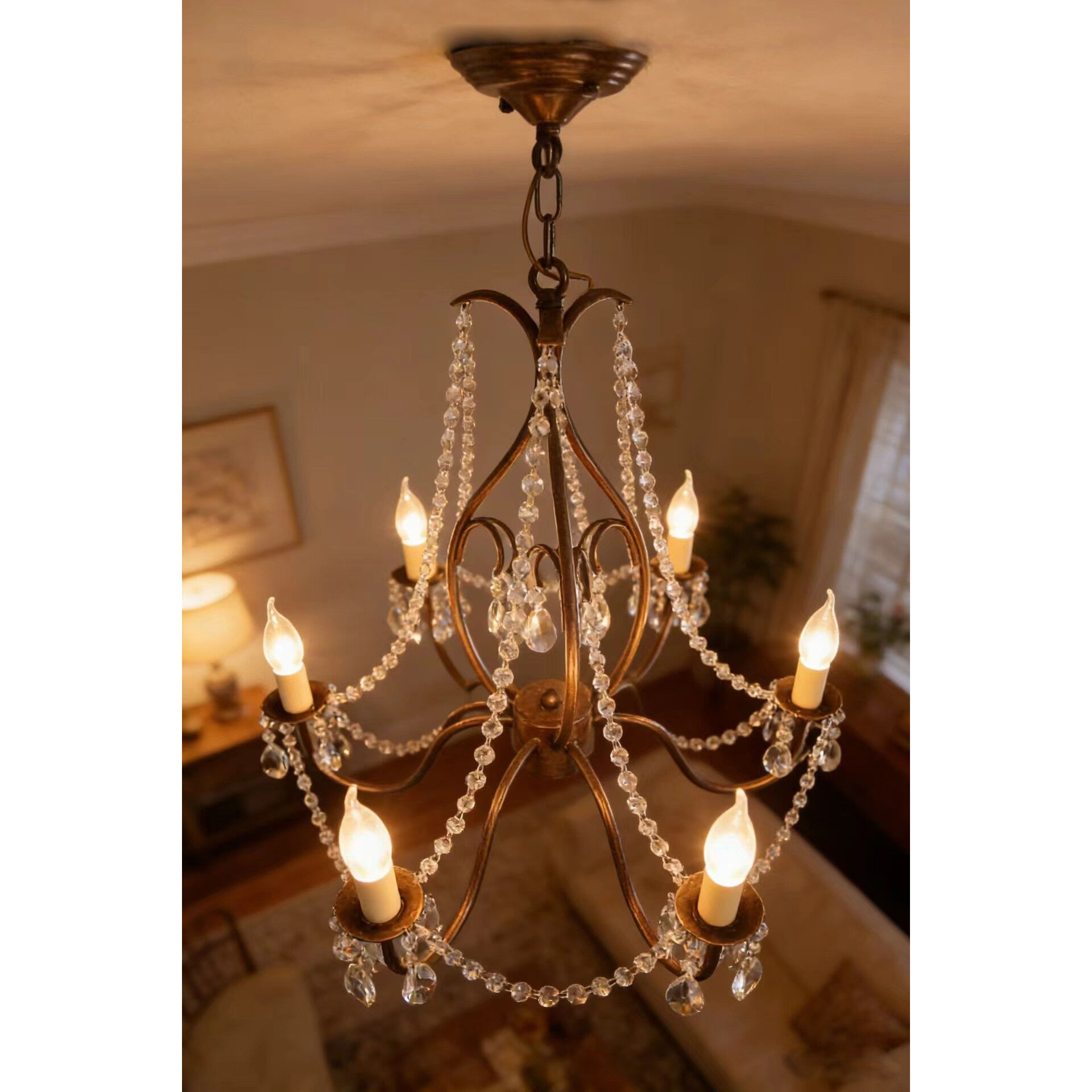 Beaded Crystal Candle-Style Chandelier