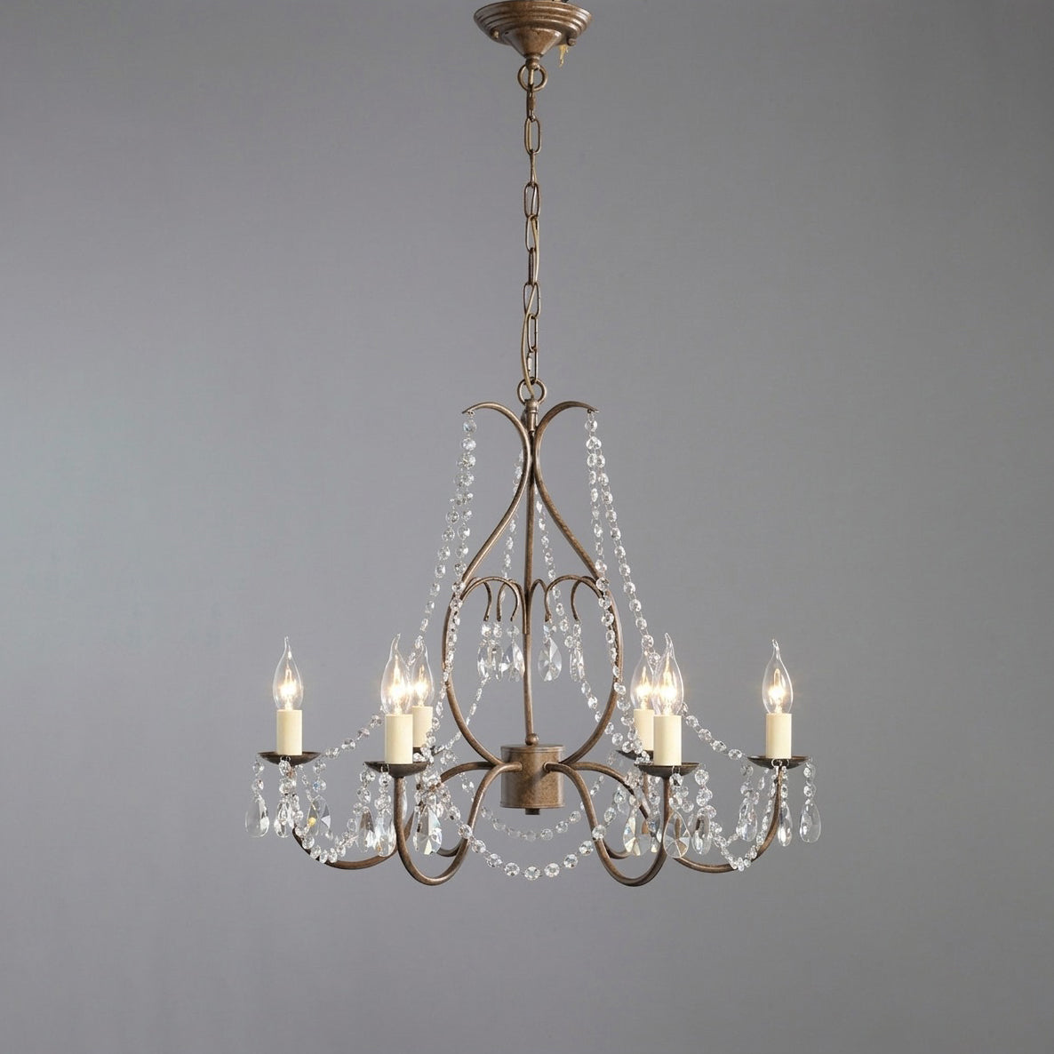 Beaded Crystal Candle-Style Chandelier