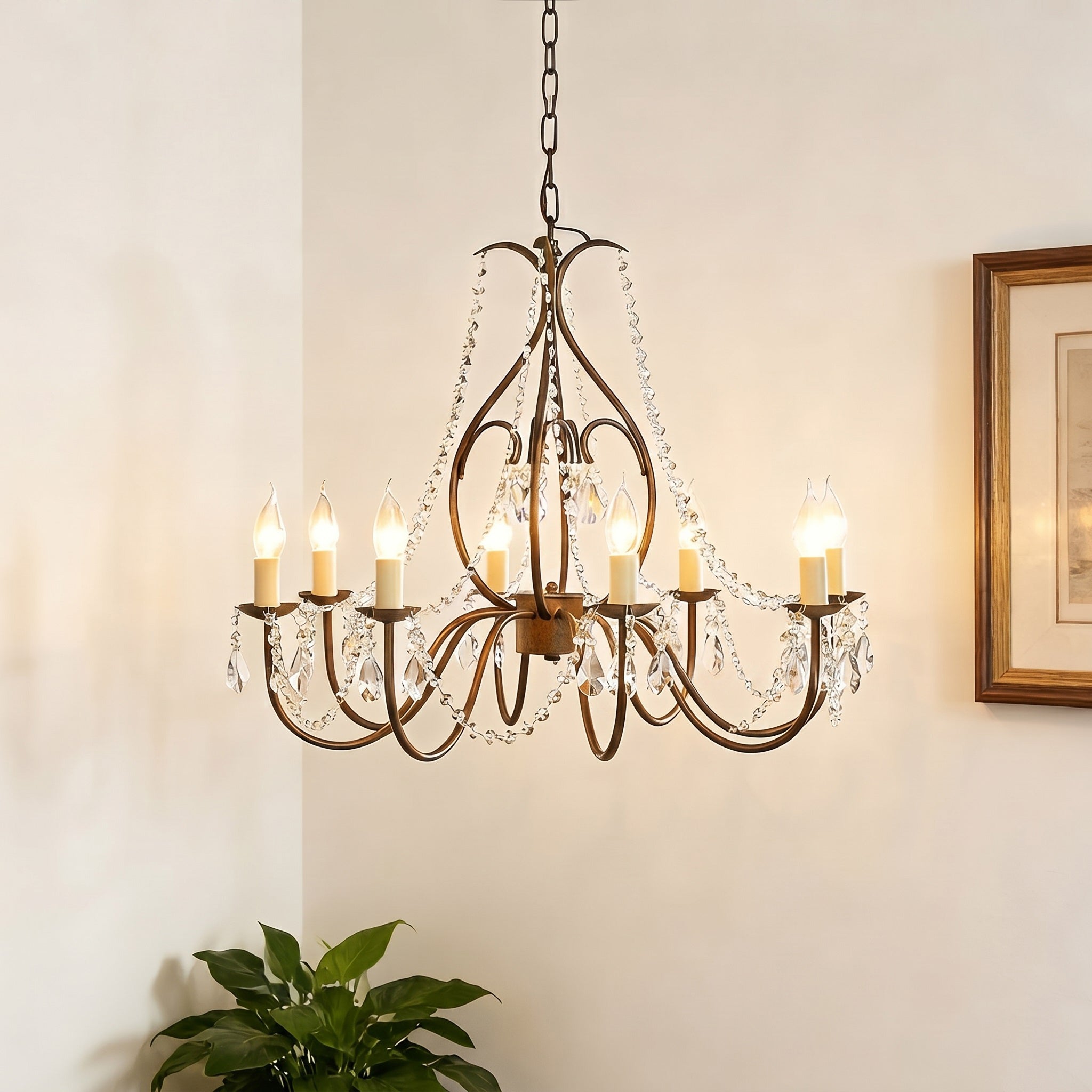Beaded Crystal Candle-Style Chandelier