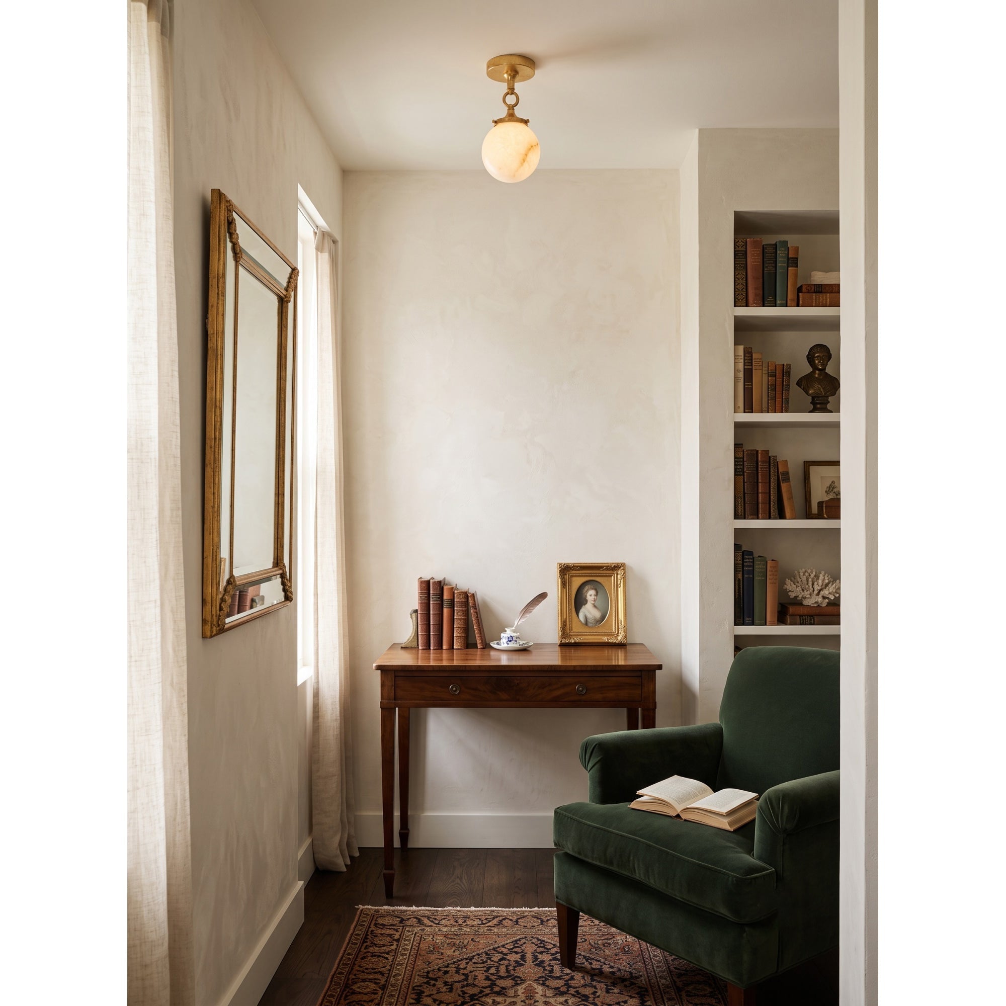 Interlocking Ring Alabaster Semi-Flush