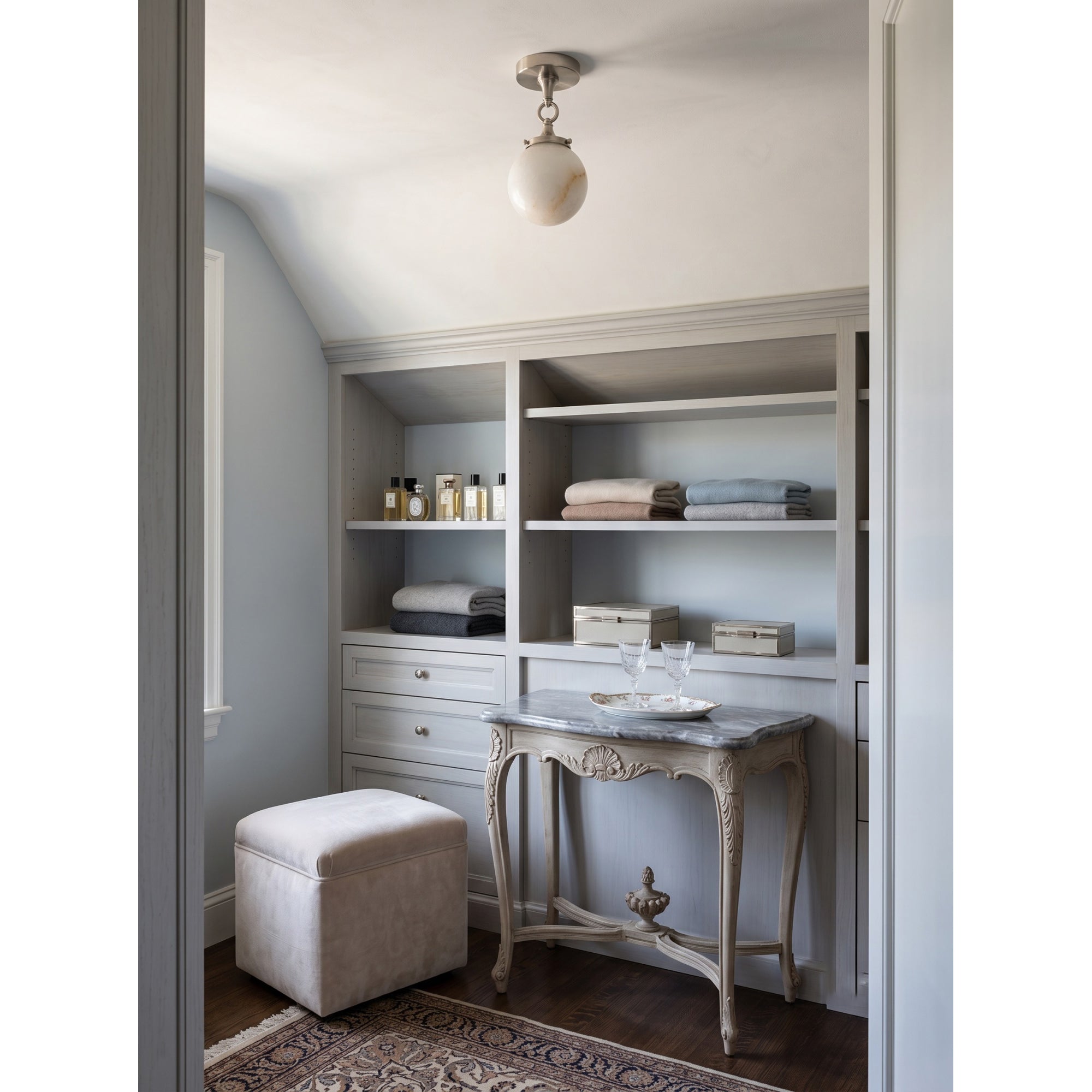 Interlocking Ring Alabaster Semi-Flush