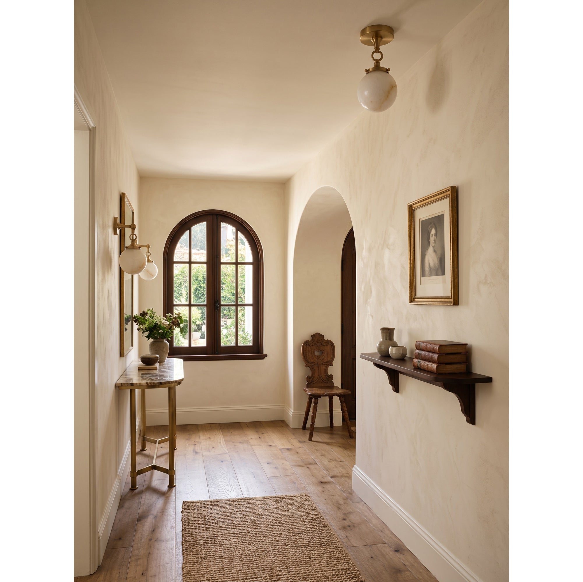 Interlocking Ring Alabaster Semi-Flush