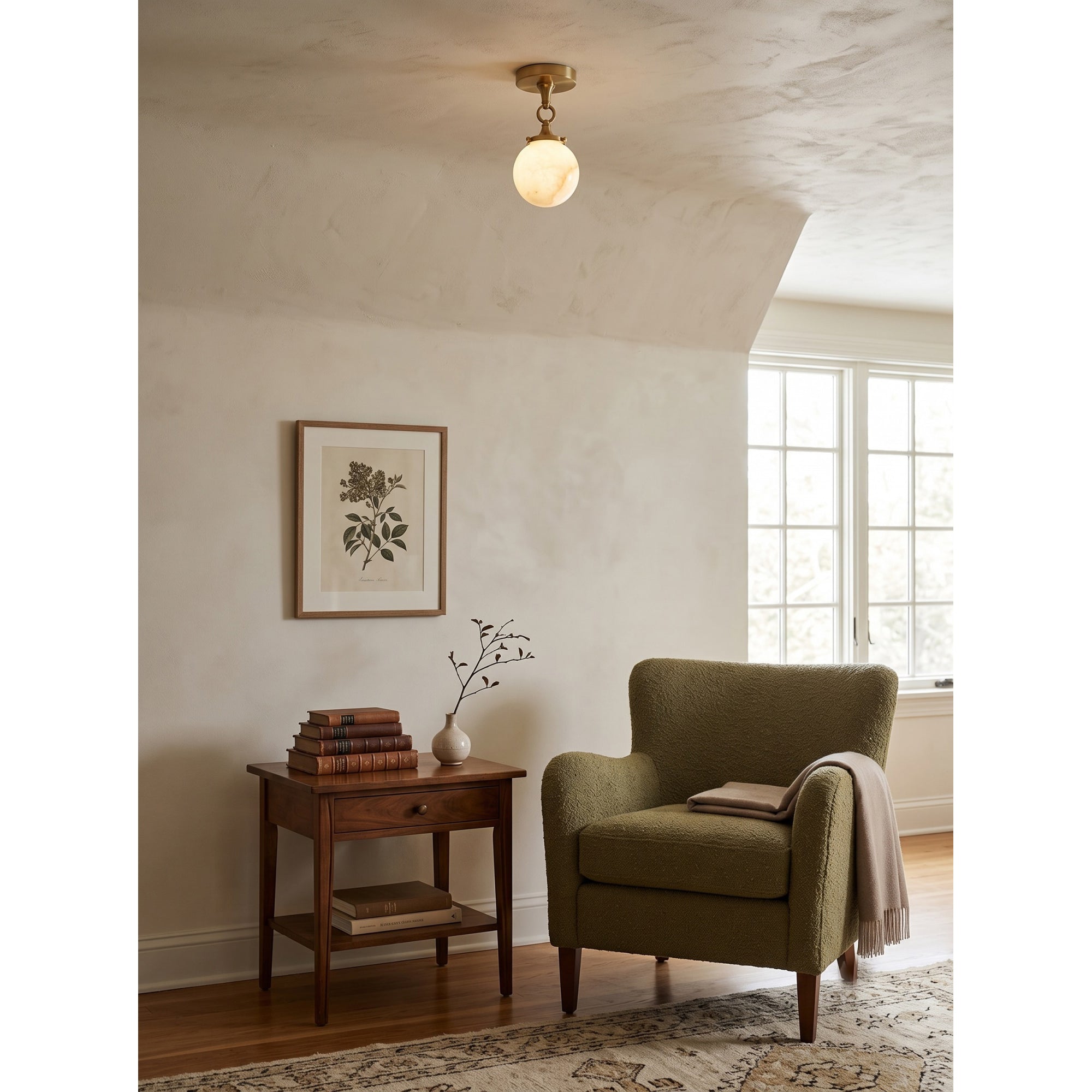 Interlocking Ring Alabaster Semi-Flush