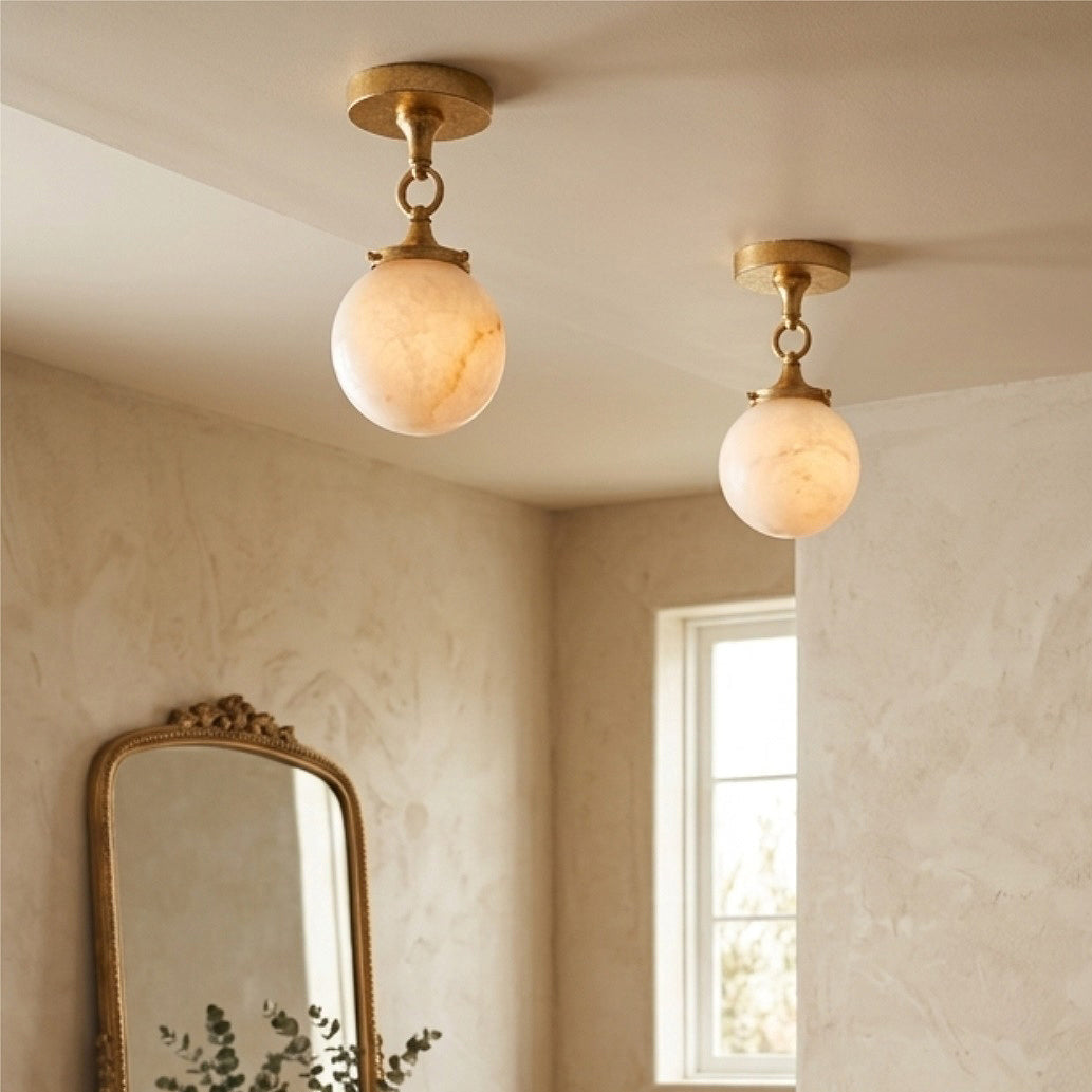 Interlocking Ring Alabaster Semi-Flush