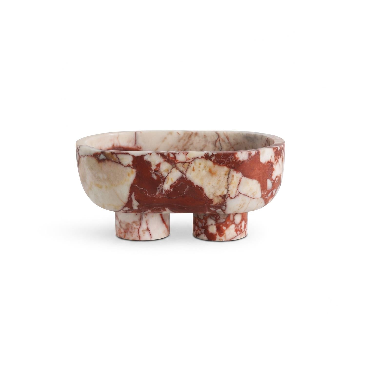 Footed Oval Stone Vanity Tray