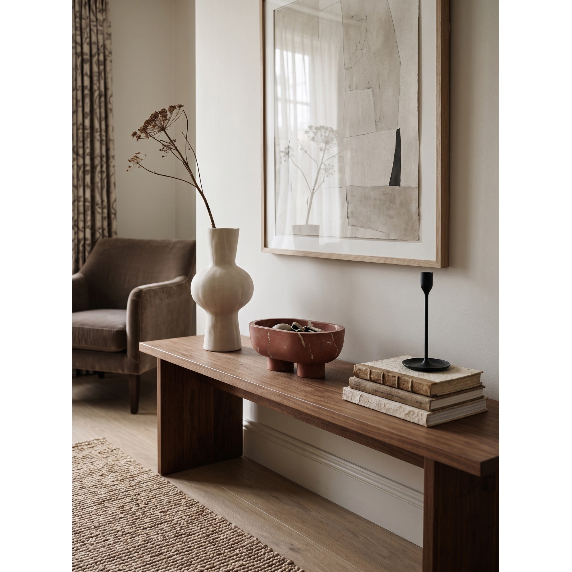 Footed Oval Stone Vanity Tray
