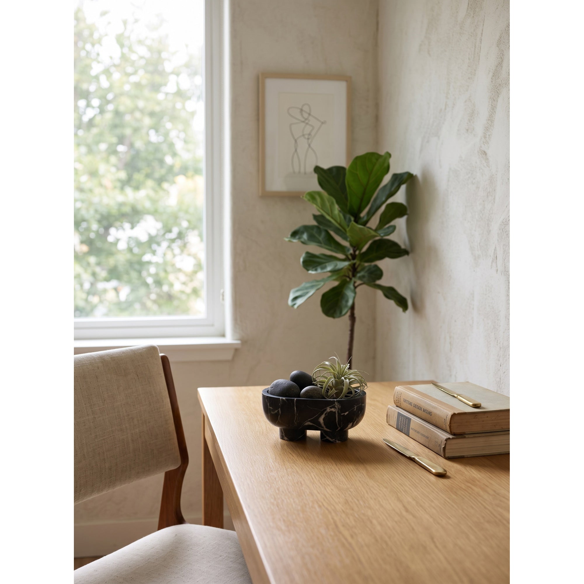 Footed Oval Stone Vanity Tray