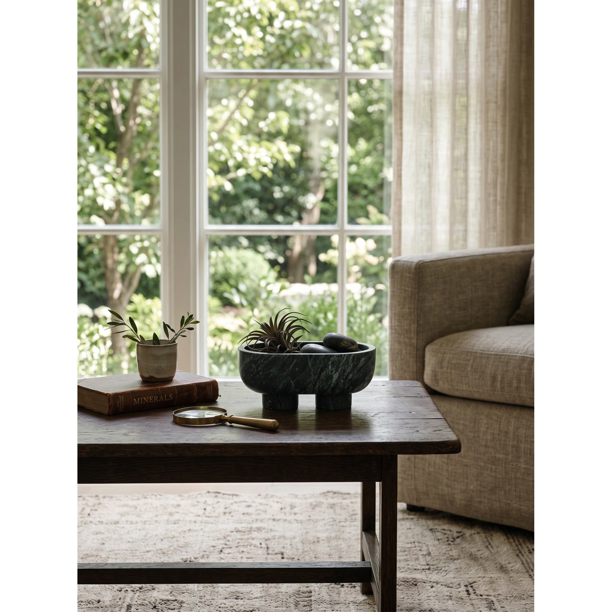 Footed Oval Stone Vanity Tray