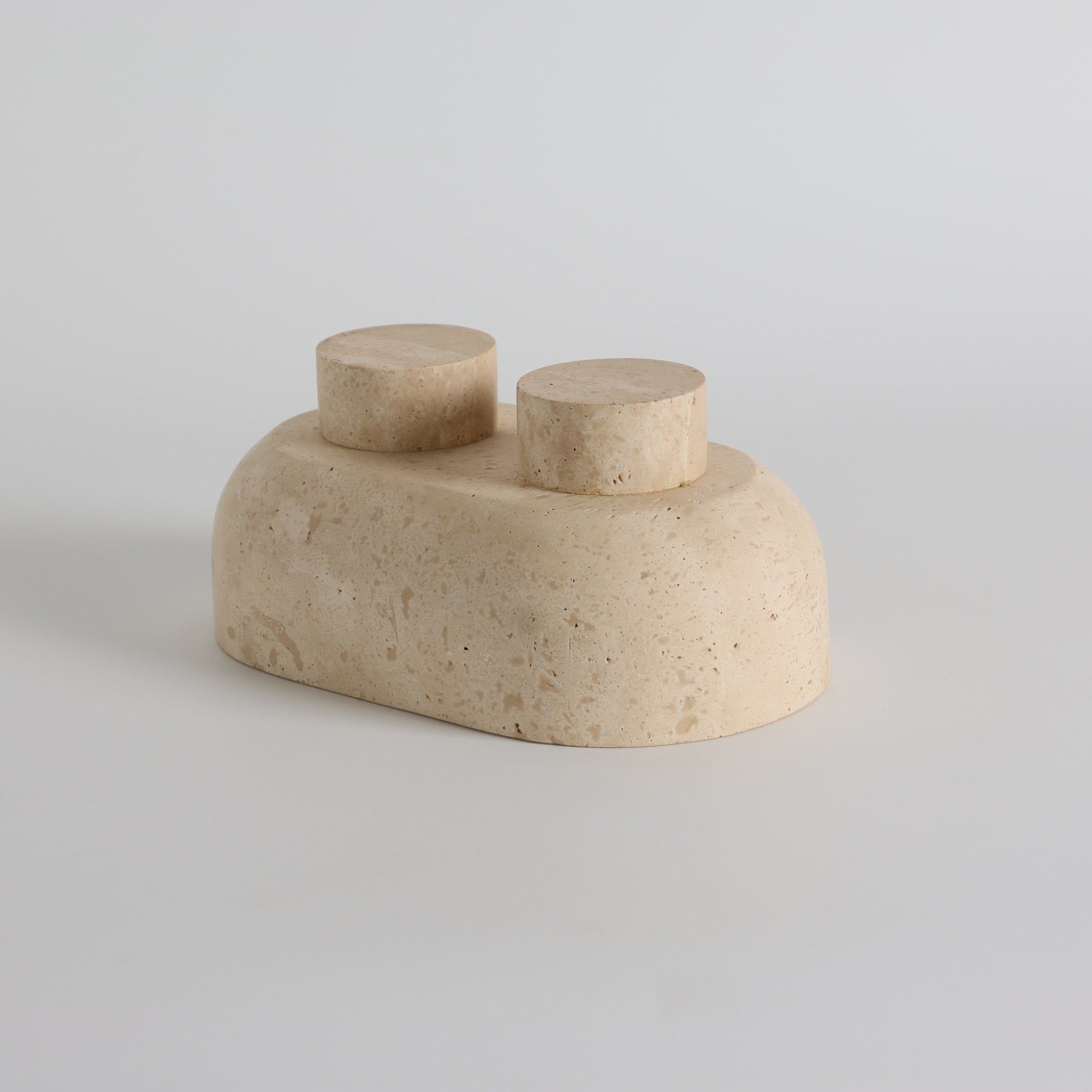 Footed Oval Stone Vanity Tray